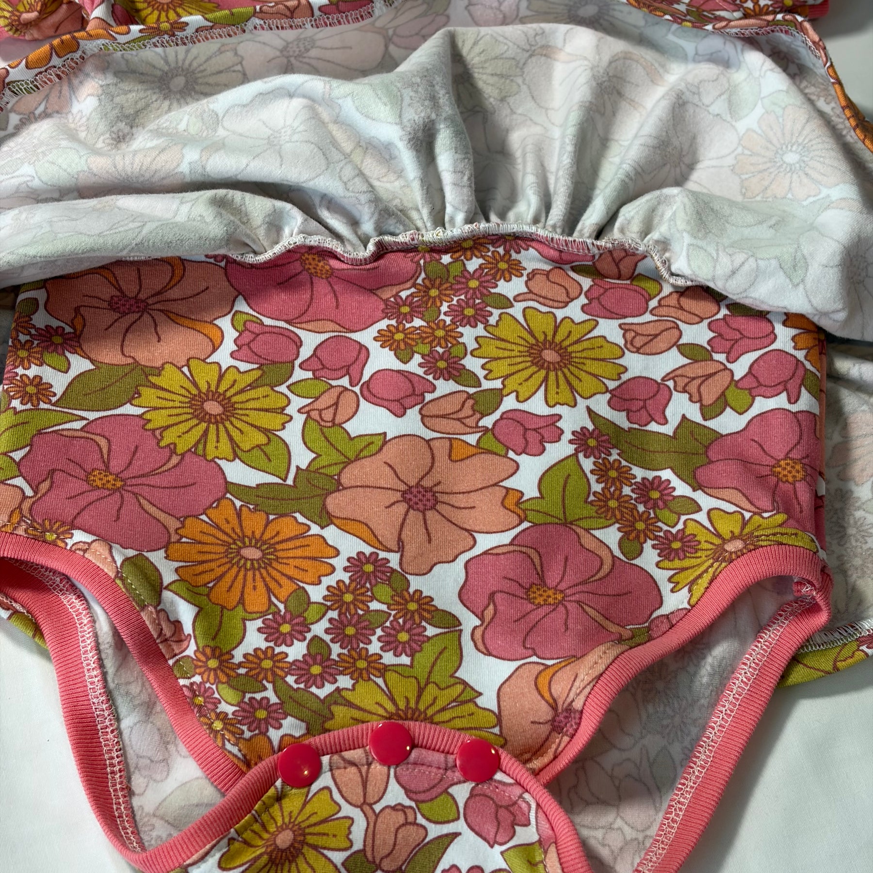 EOFY SALE VINTAGE FLORAL BODYSUIT DRESS 2-3 Yrs