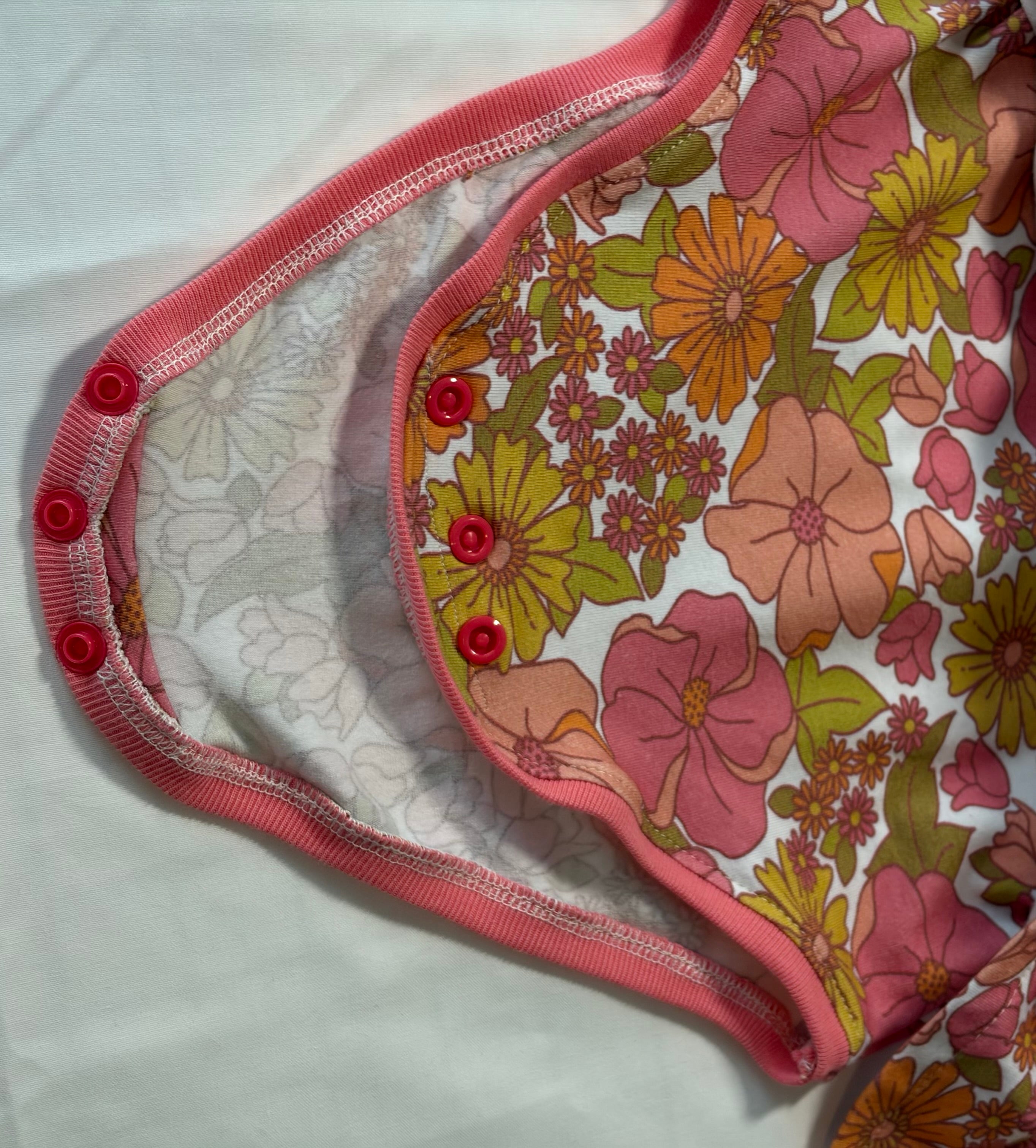 EOFY SALE VINTAGE FLORAL BODYSUIT DRESS 2-3 Yrs