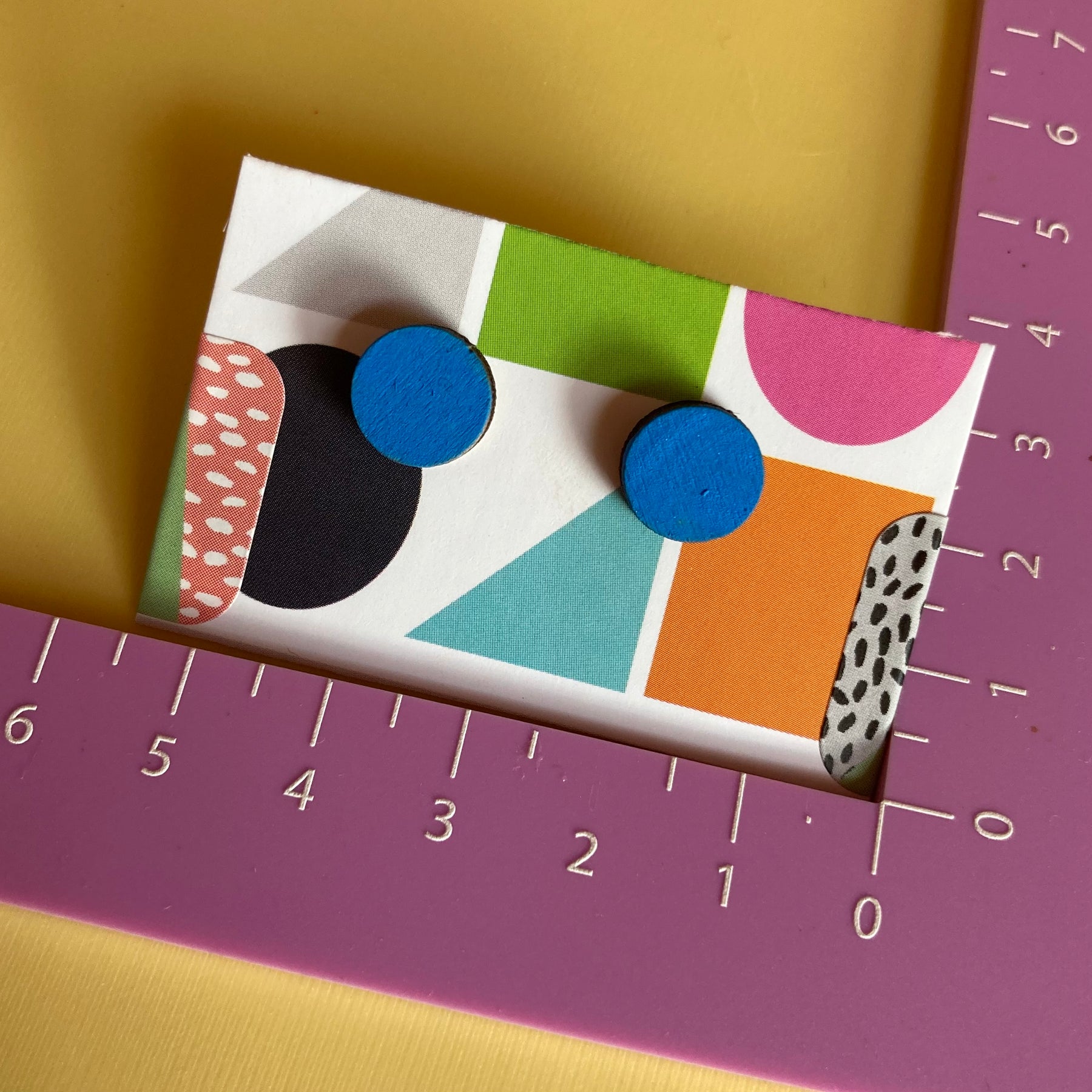 Blue hand painted  studs