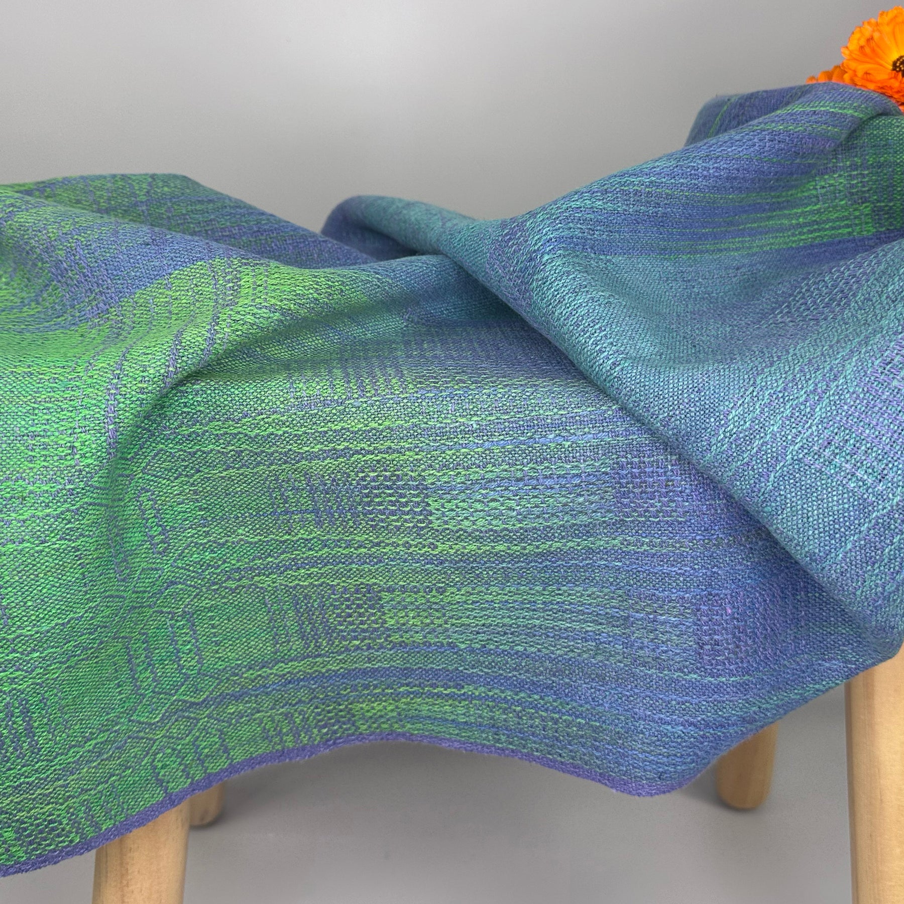 Hand-Dyed and Handwoven Linen/Cotton Tea Towels (Lilac weft)