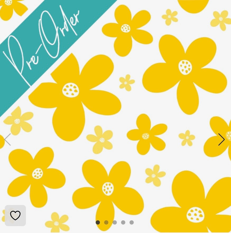 PRE-ORDER Water-resistant wet bags (Yellow Daisies - Annette Winter Designs)