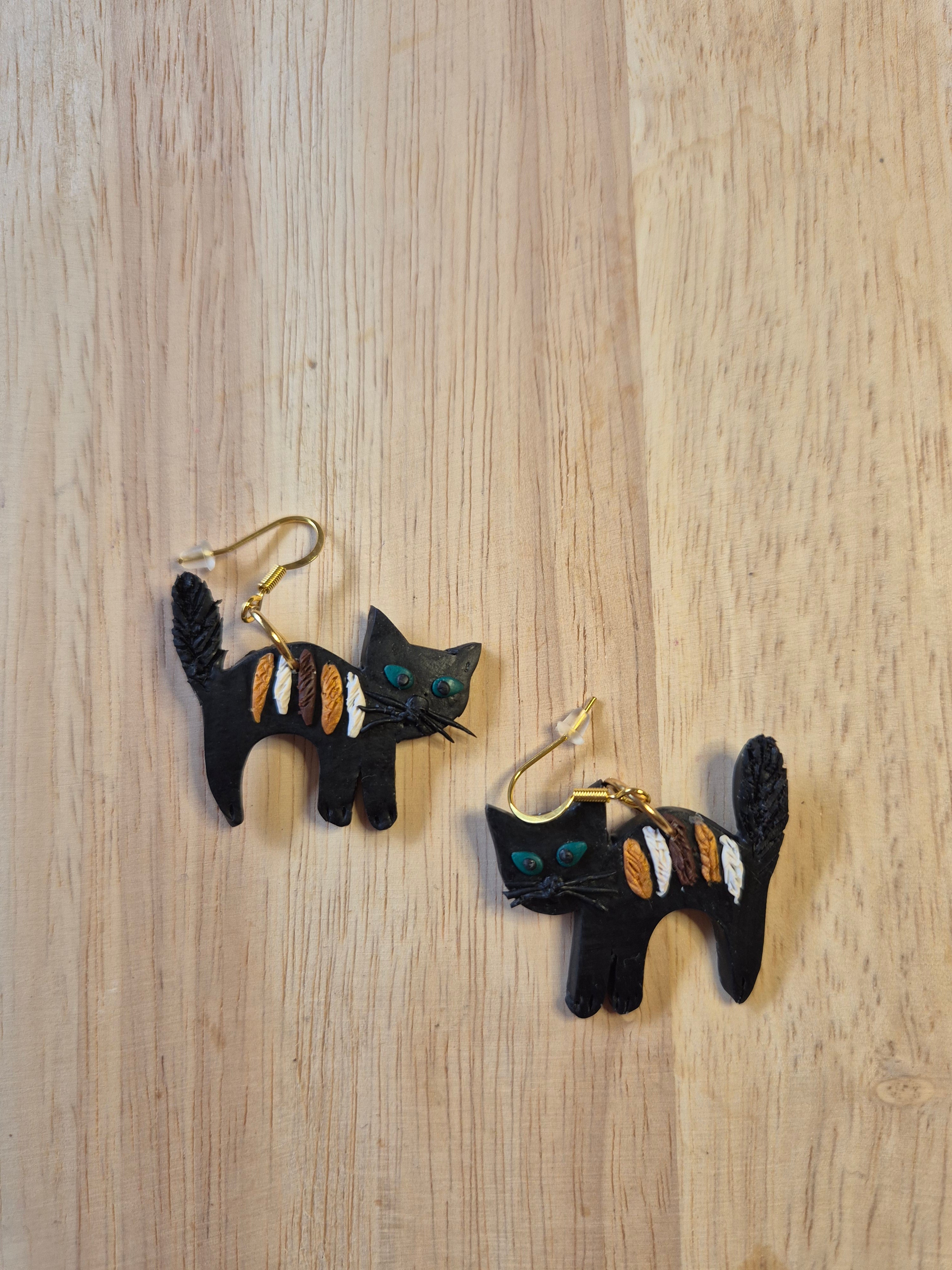 Fuzzy Tail Kitty Dangle Earrings