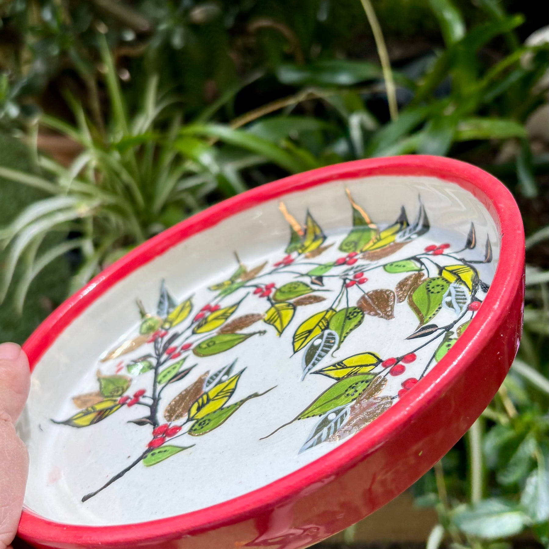 Christmas gilded handmade Plate Set