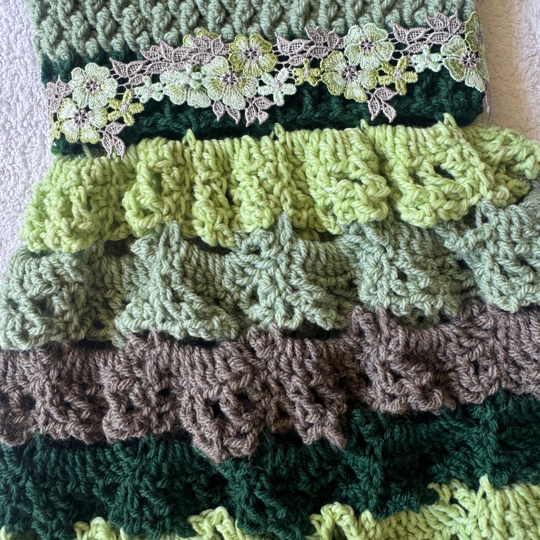 Forest Woodland Hand Crochet Dress Size 0 Dress