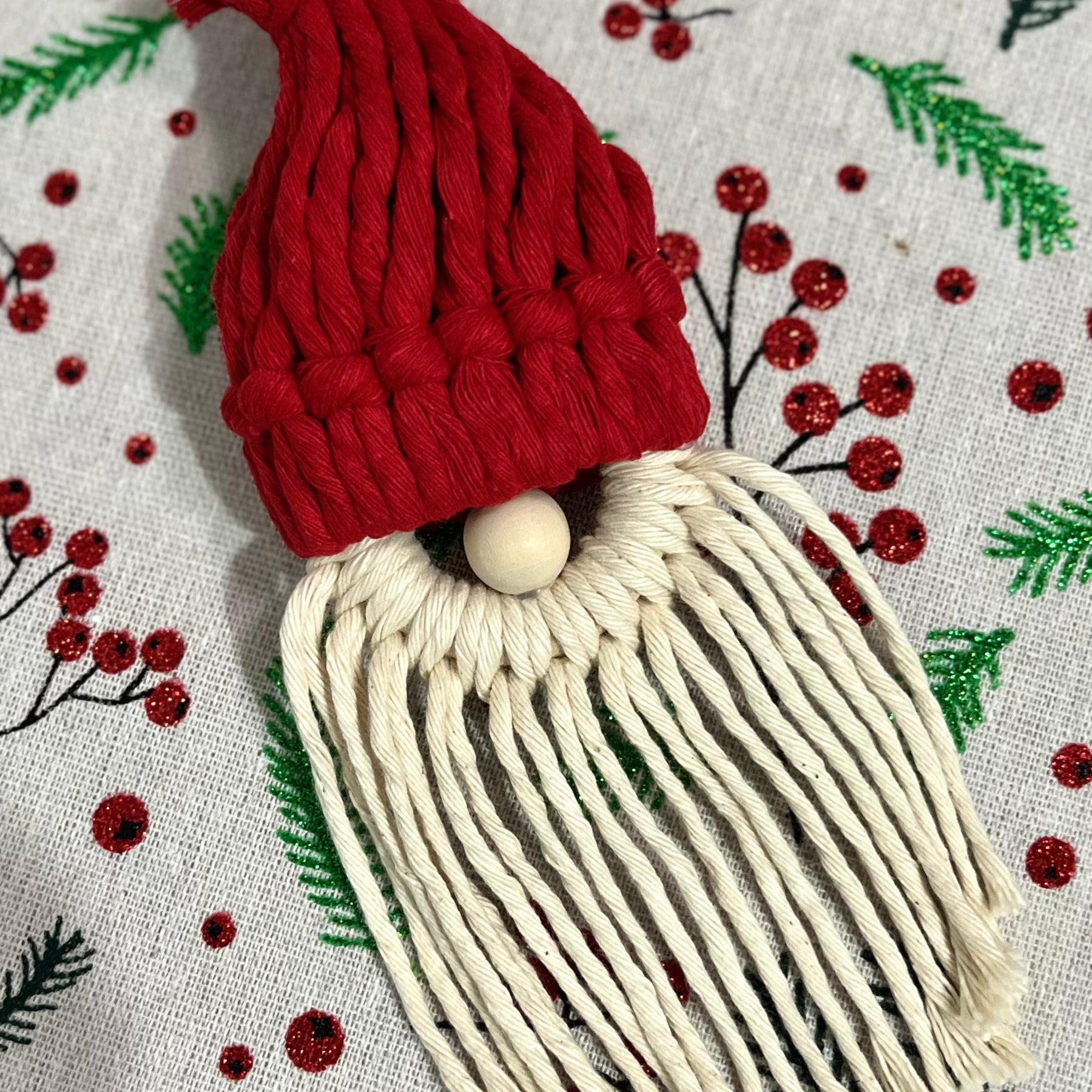 Macrame Christmas Decoration Ornament - Santa