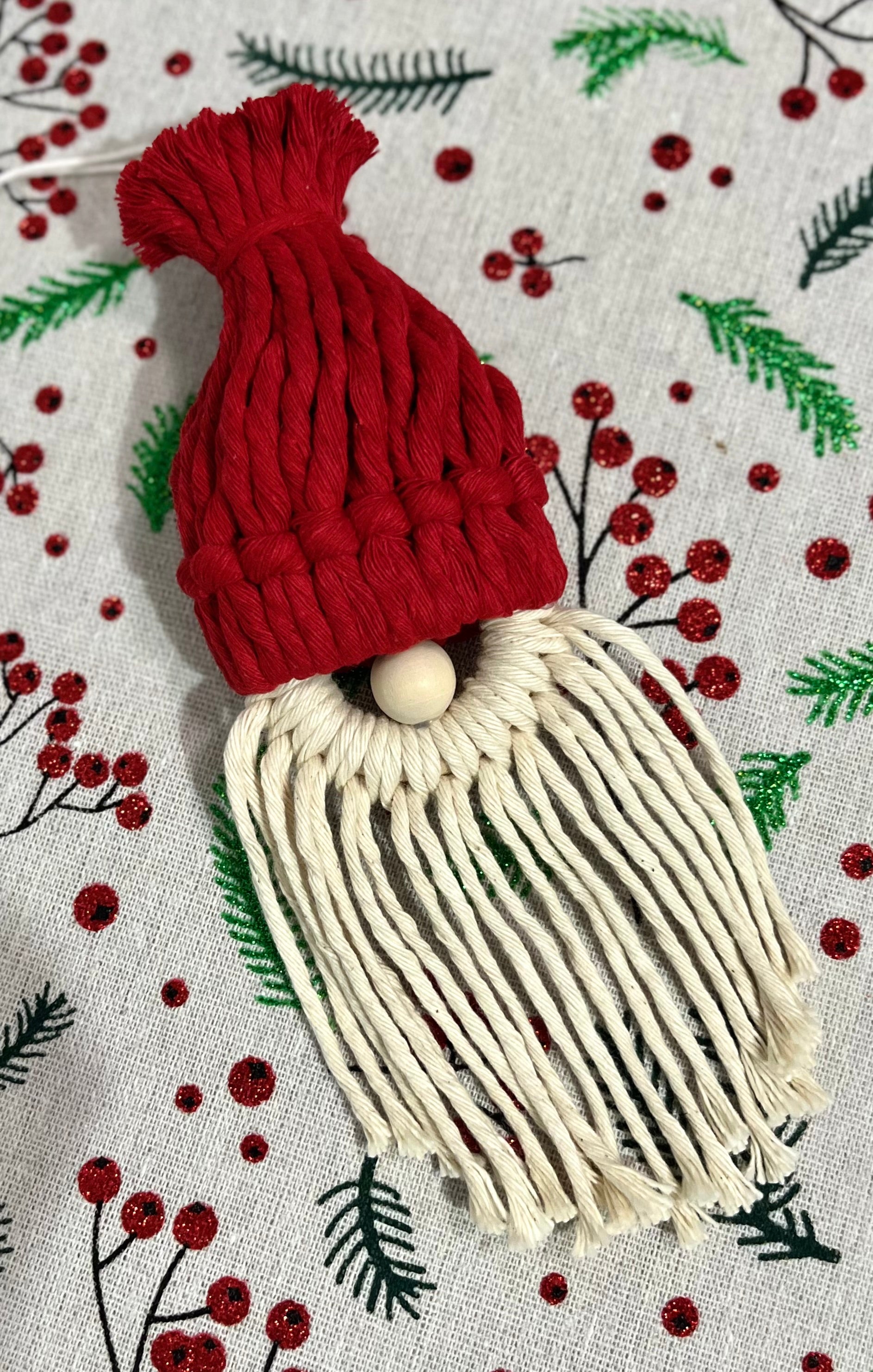 Macrame Christmas Decoration Ornament - Santa