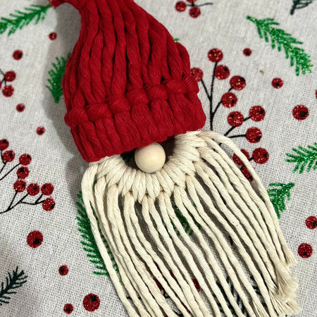 Macrame Christmas Decoration Ornament - Santa