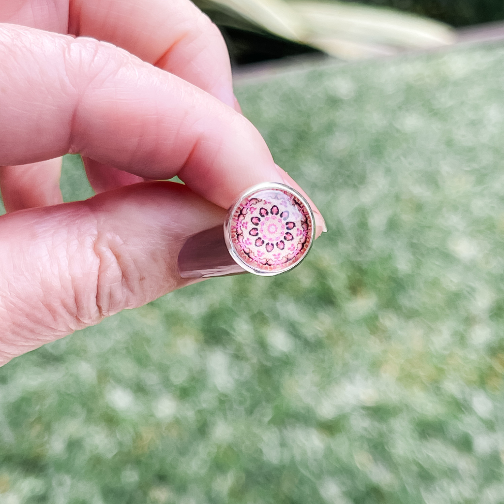 Floral Pattern Earrings in Pinks, Beige & Peach • Perfect Addition To A Casual Outfit