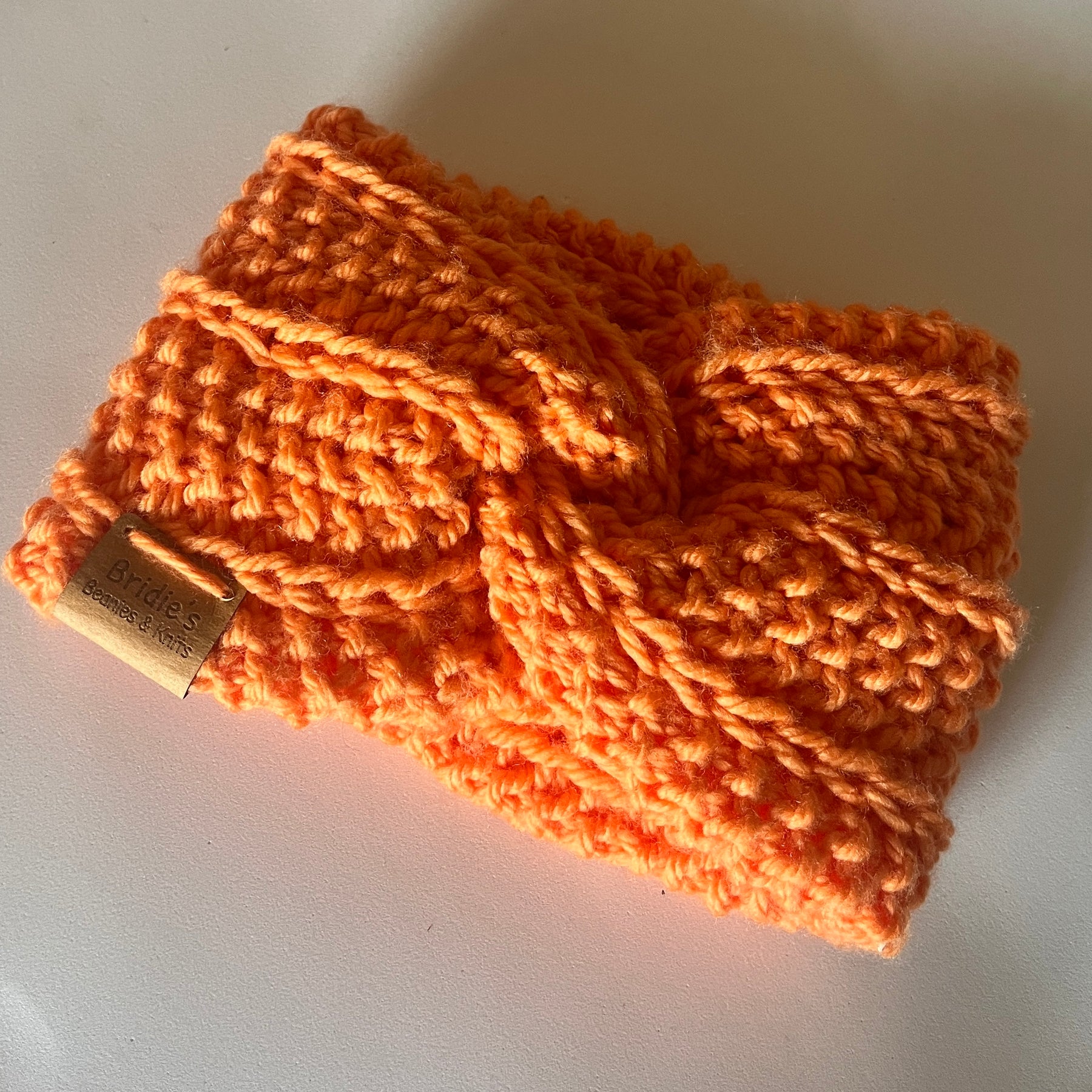 100% wool hand knitted hale twist Earwarmer headband