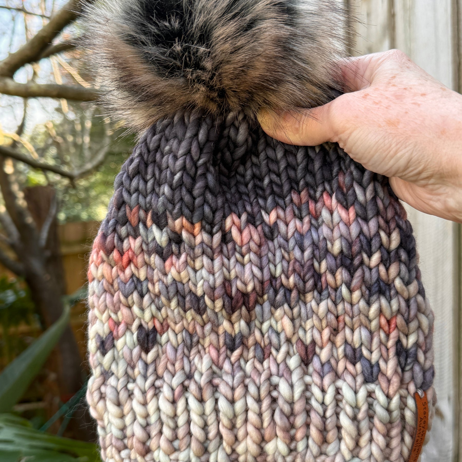Hand Knitted Merino Beanie, Luxurious PomPom Cable Beanie