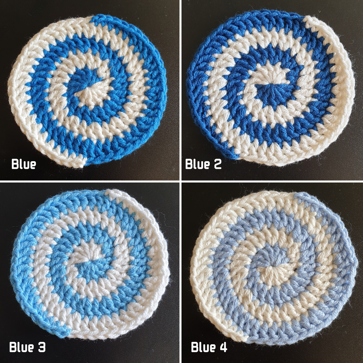Hand Crochet Colourful Thick Square Coaster : Two Sided ,  Double Sided
