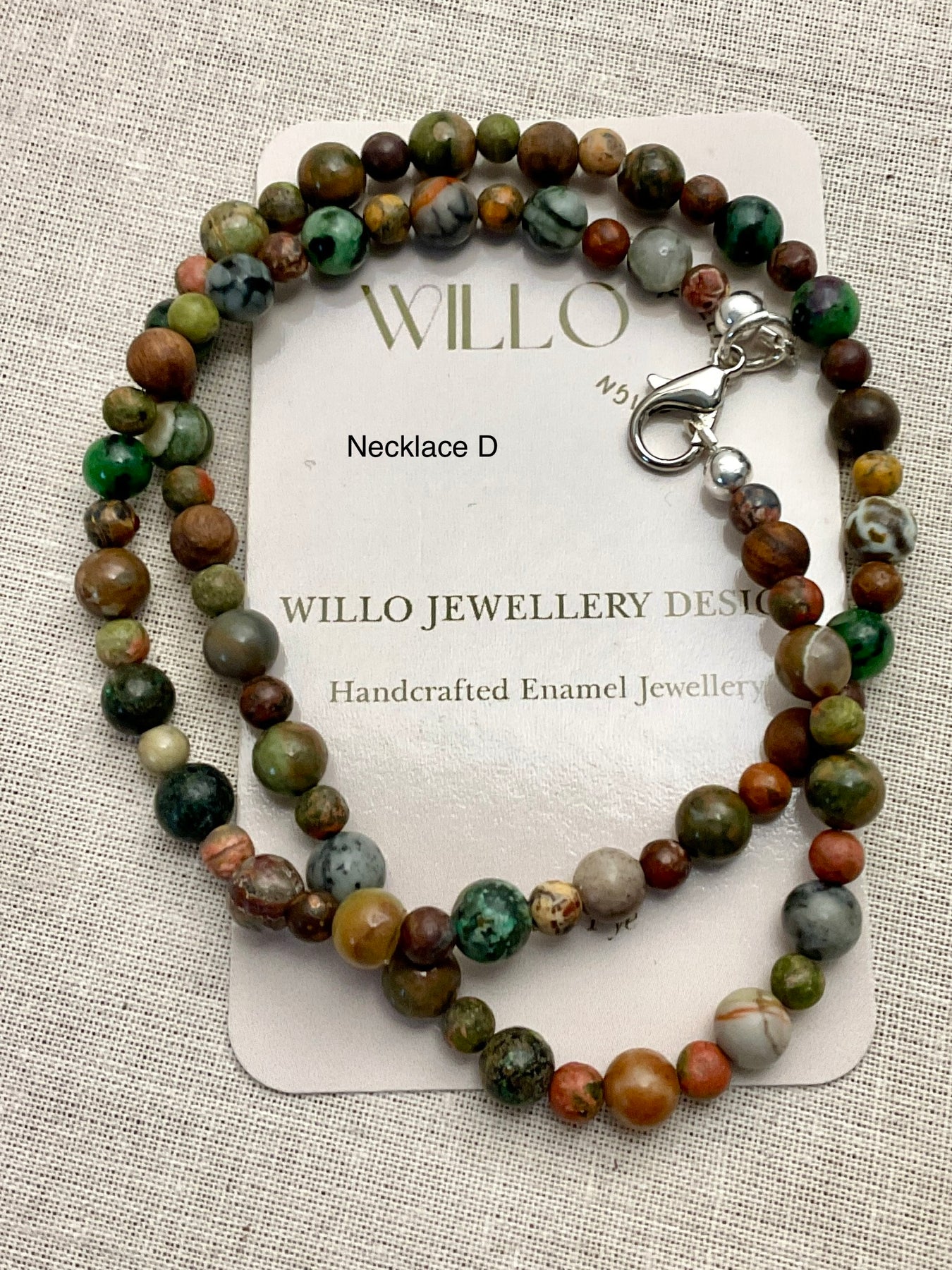 Beaded gemstone necklaces. Assorted