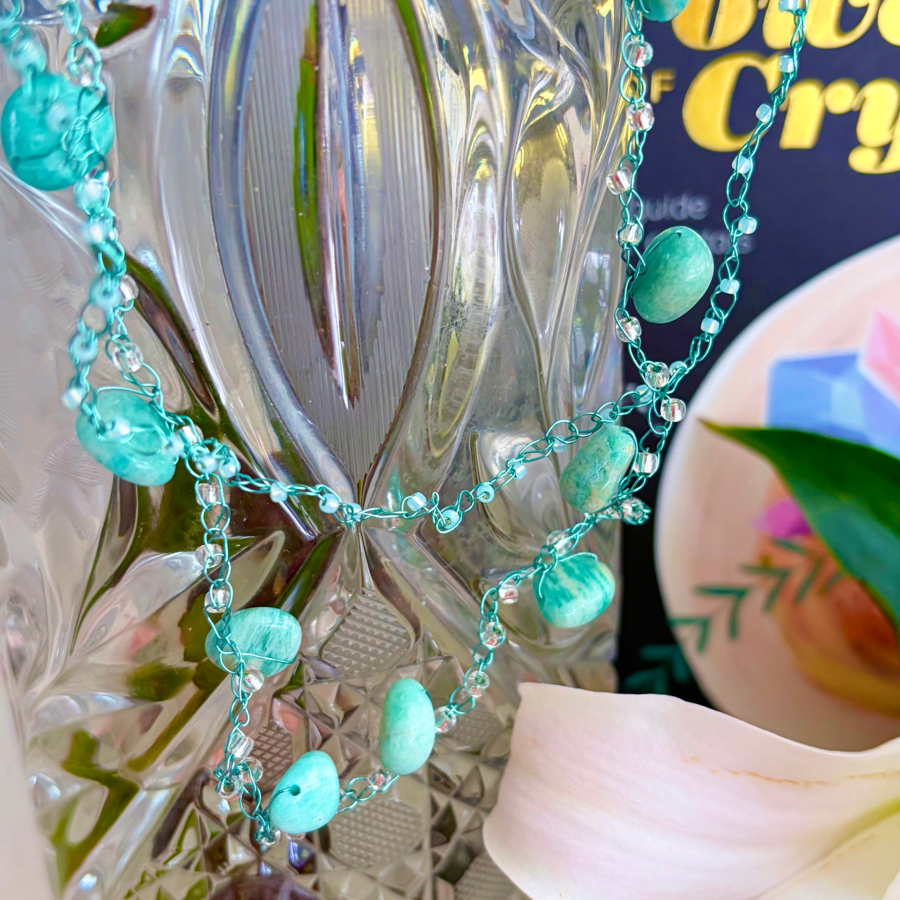 Amazonite Double Crochet  Necklace “Ocean Breeze”