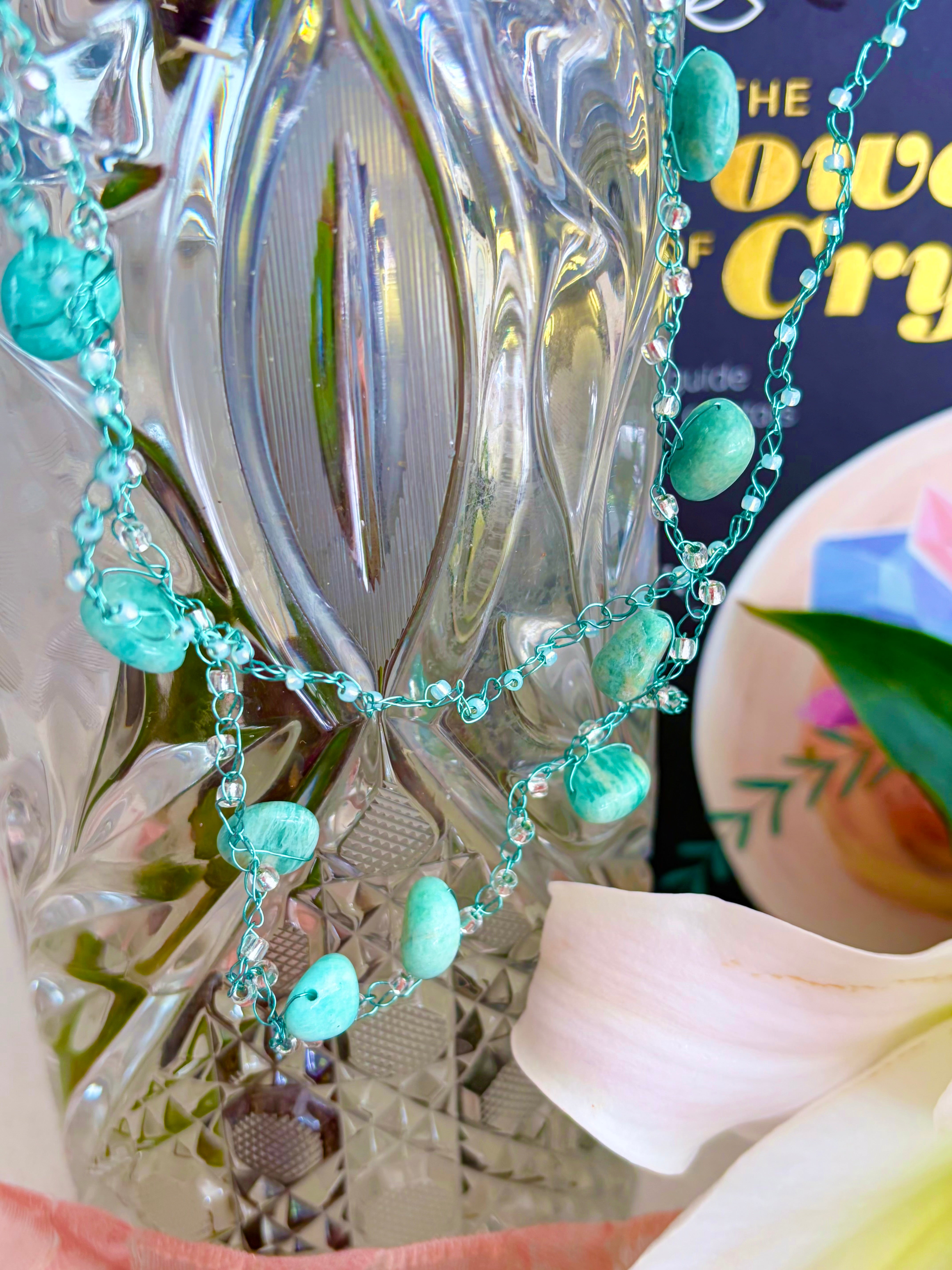 Amazonite Double Crochet  Necklace “Ocean Breeze”