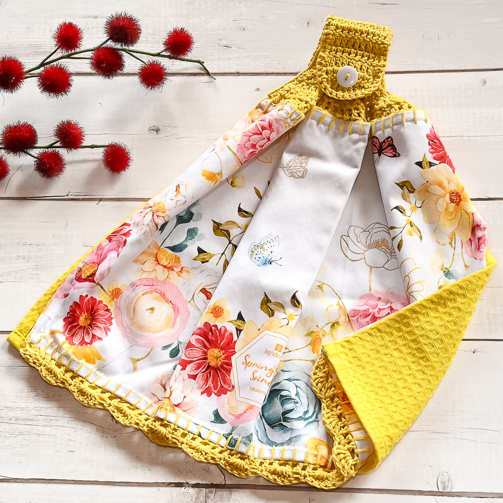 Floral Lovers Hanging Tea Towels/Hand Towels - Double Sided