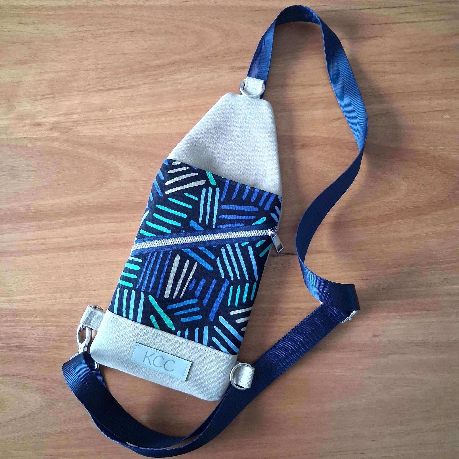 Crossbody Sling – Mini Traveller - Geometric Blues