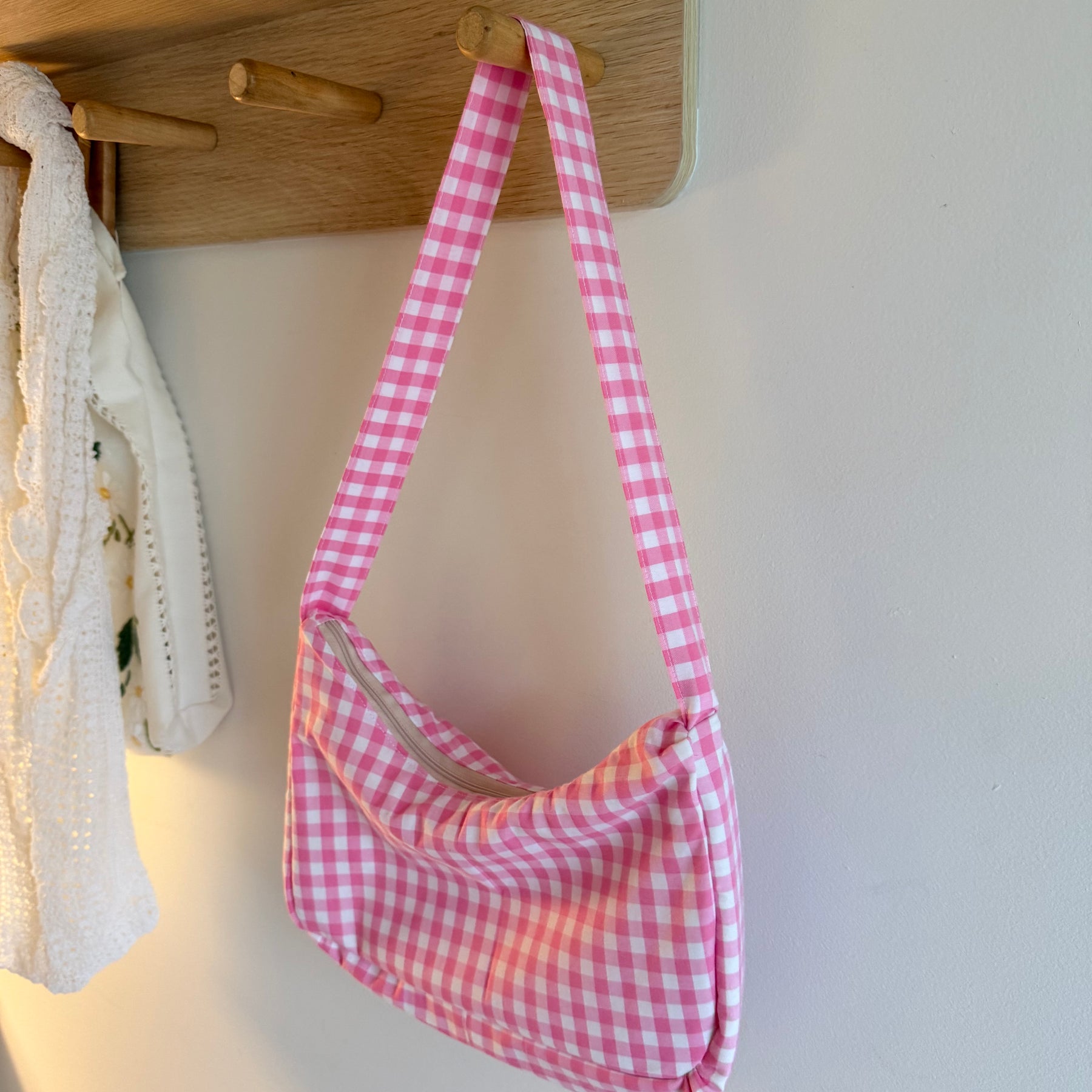 Handmade Pink Gingham Handbag