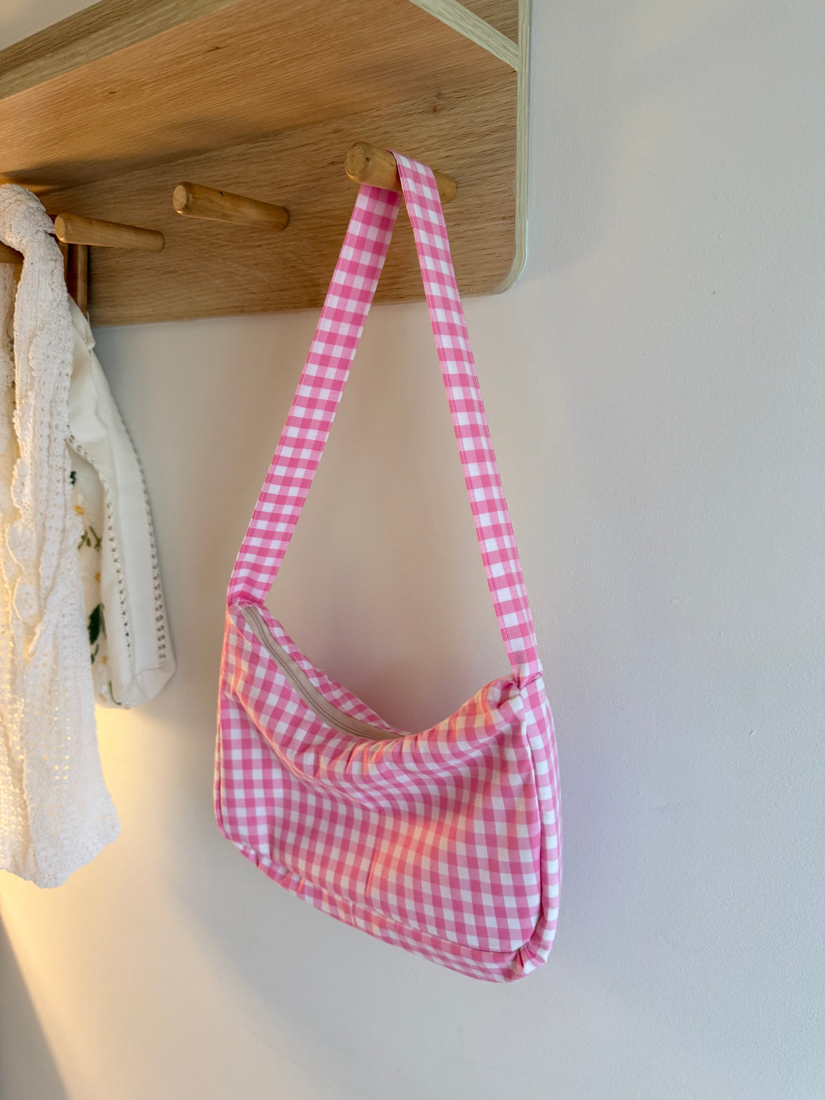 Handmade Pink Gingham Handbag