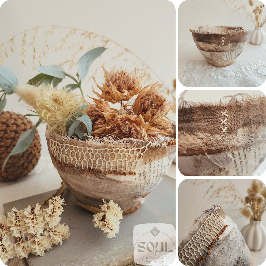 Textile Art Bowl – Natural & Earthy (2)