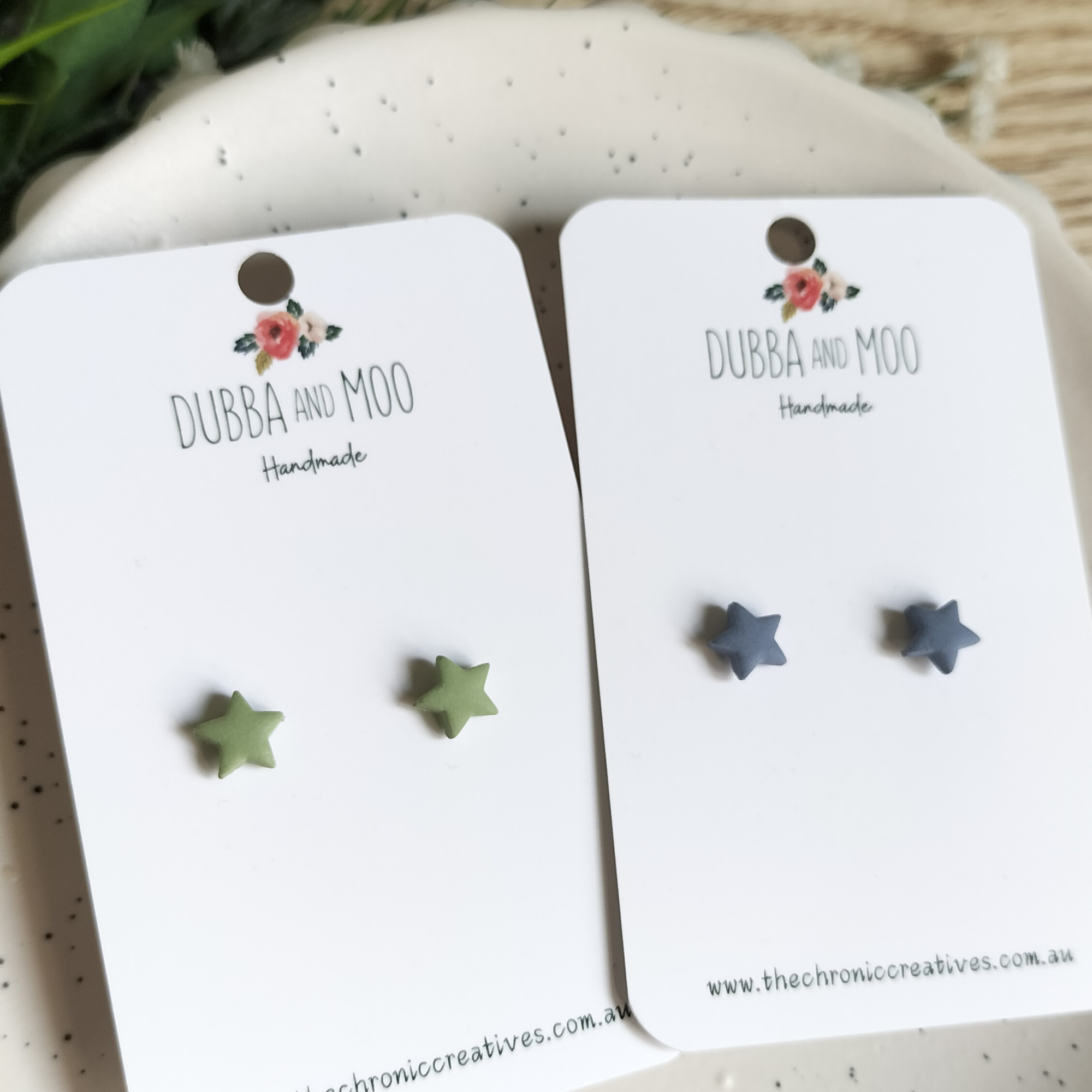 Mini Star Studs Polymer Clay - 9mm in 20 Colour Options