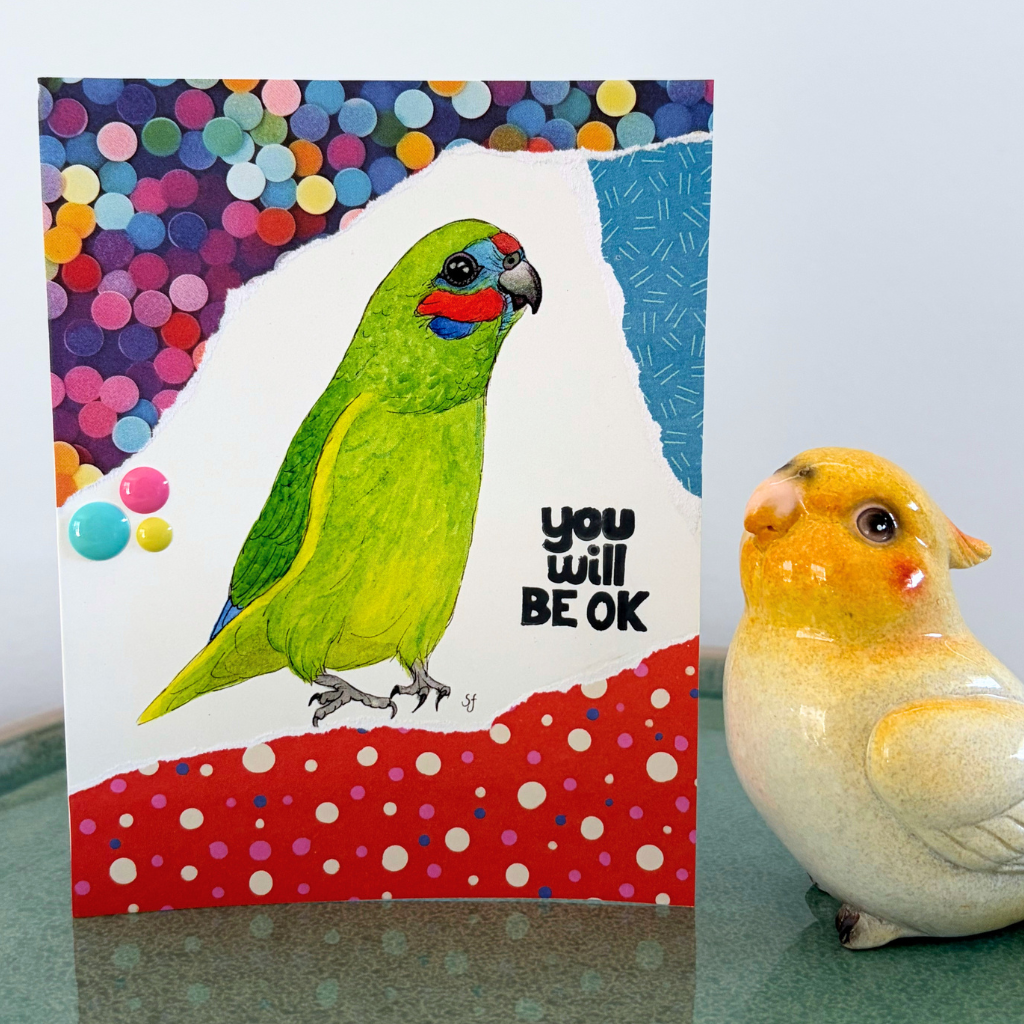 Fig parrot "You will be ok" card