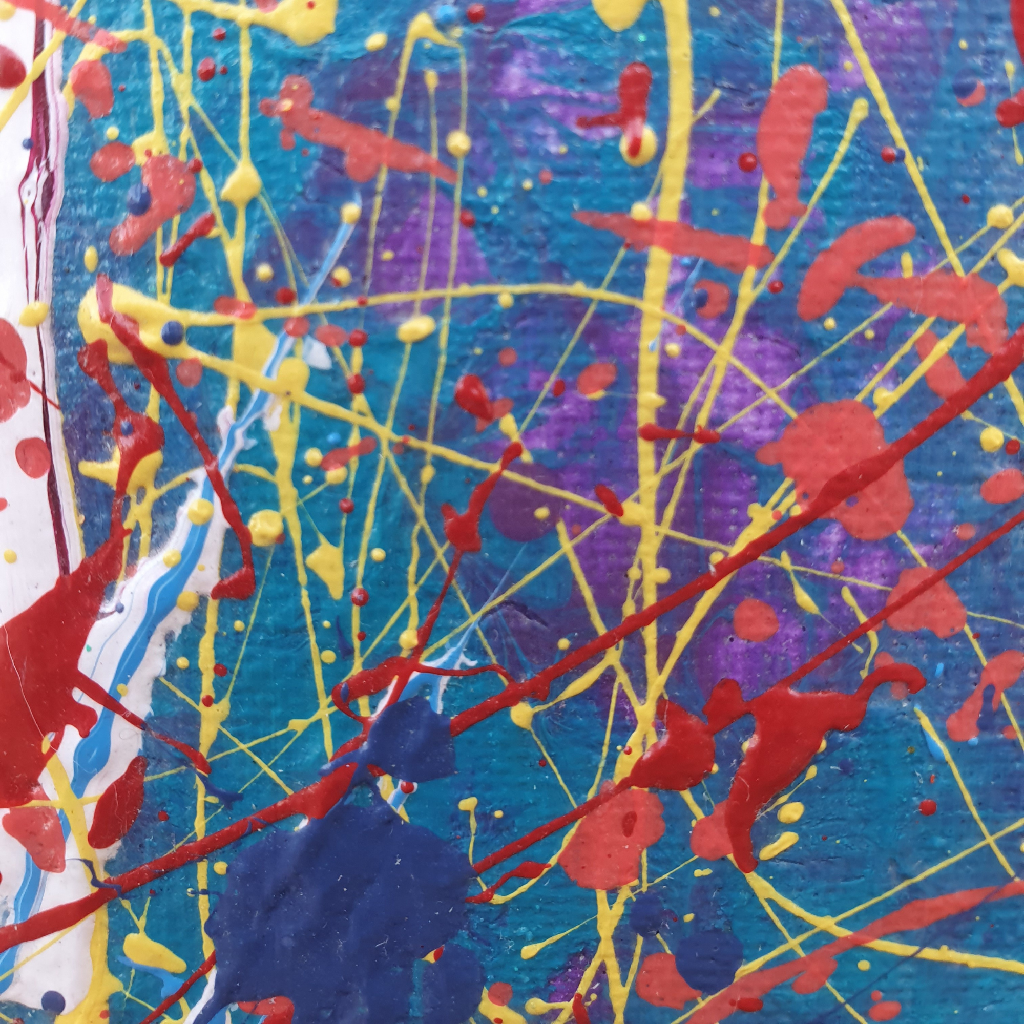 Perfect Imperfections. Abstract Canvas Painting With Hearts.