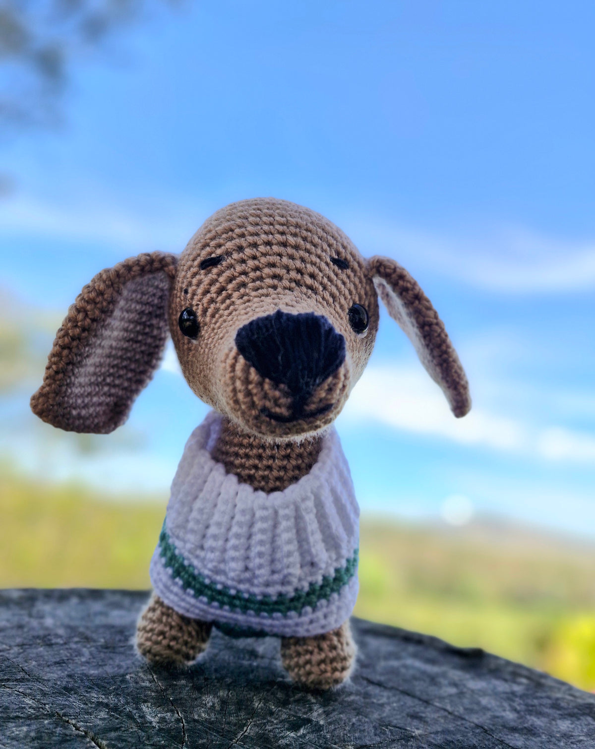 Hand crochet Light Brown Dachshund Dog (Sausage Dog)