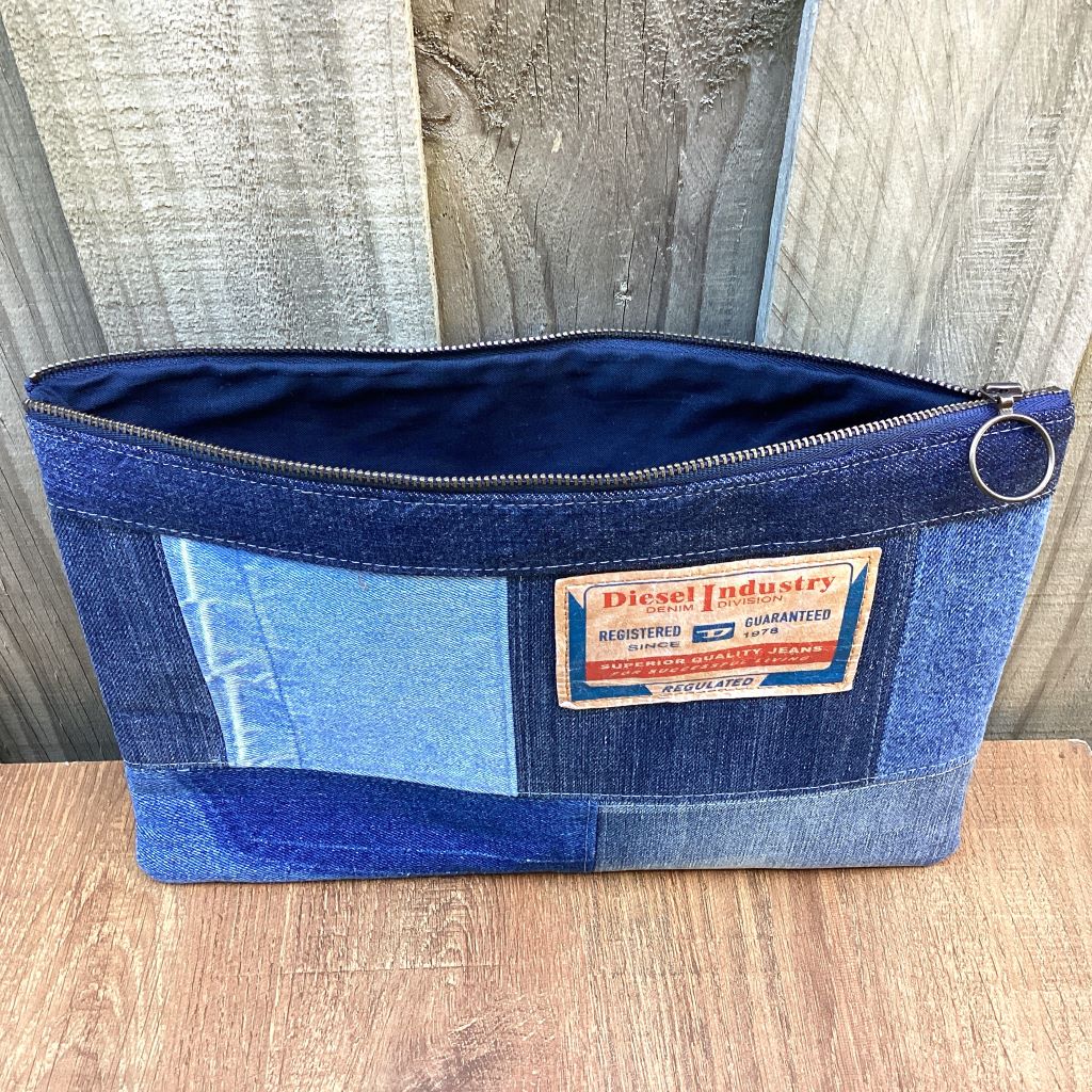 Large Upcycled Denim Pencil case – Diesel Tag