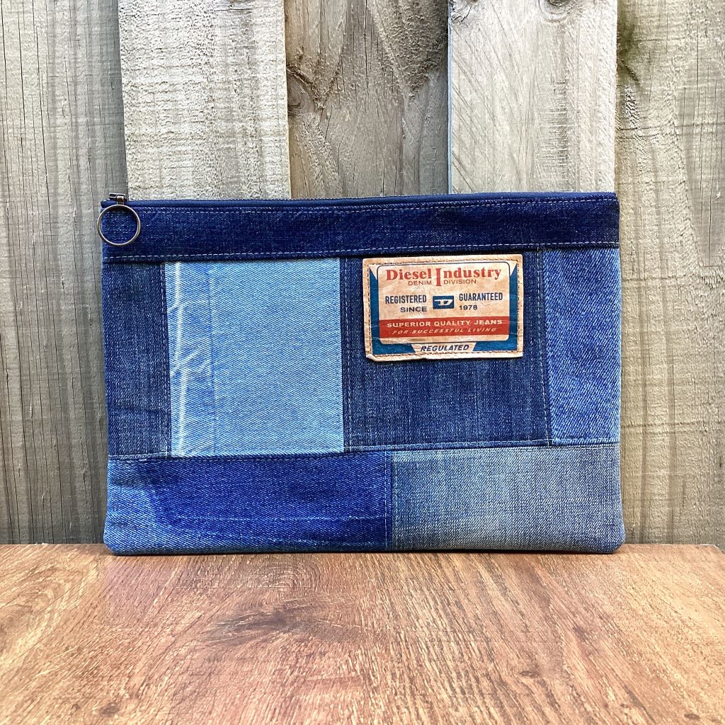 Large Upcycled Denim Pencil case – Diesel Tag