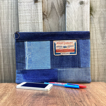 Large Upcycled Denim Pencil case – Diesel Tag