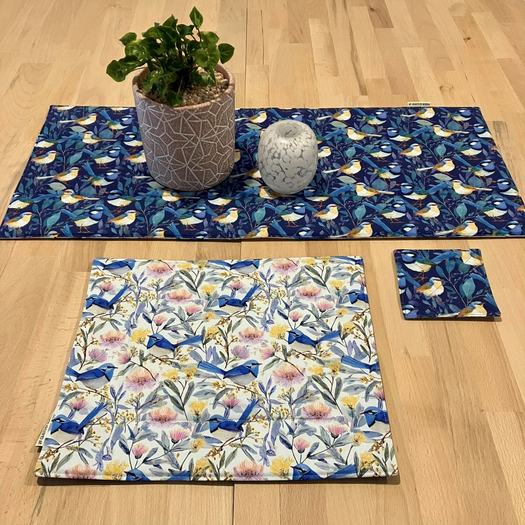 handmade Australia reversible - blue wren
