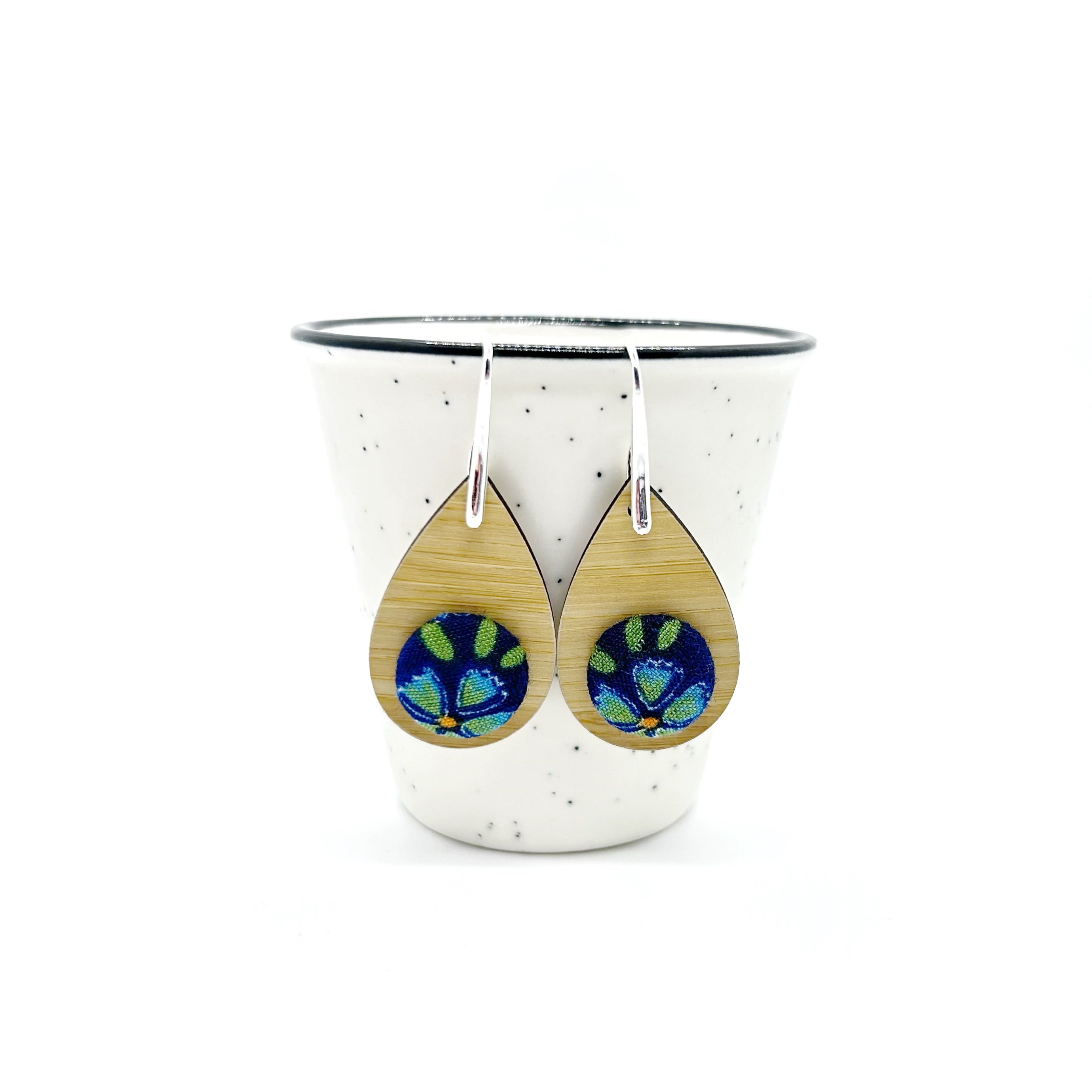 Kimono XL Tear Drop Earrings - Blues and Greens