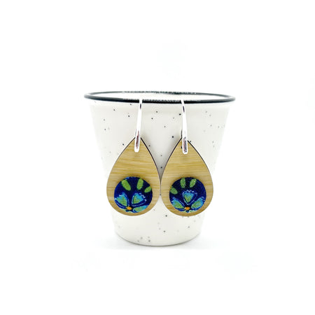 Kimono XL Tear Drop Earrings - Blues and Greens
