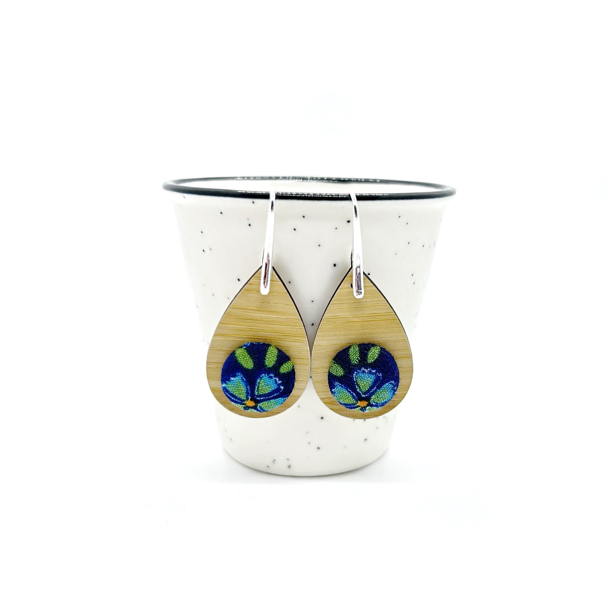 Kimono XL Tear Drop Earrings - Blues and Greens