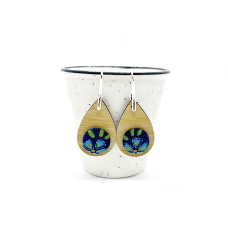 Kimono XL Tear Drop Earrings - Blues and Greens