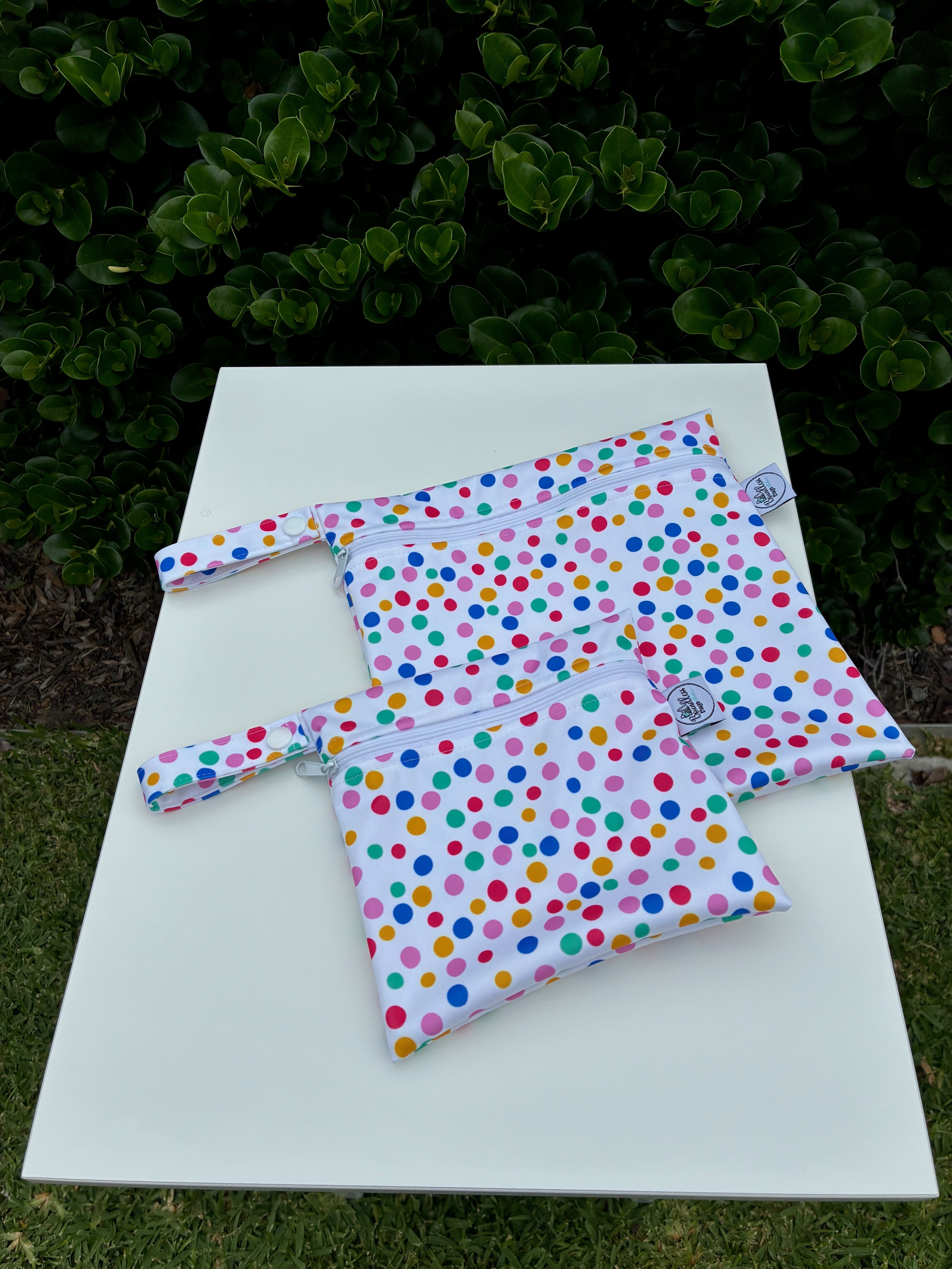 READY MADE Water-resistant wet bags - Holiday Sprinkles (Little Black Kat Creative)  | Ready to ship | FREE Postage