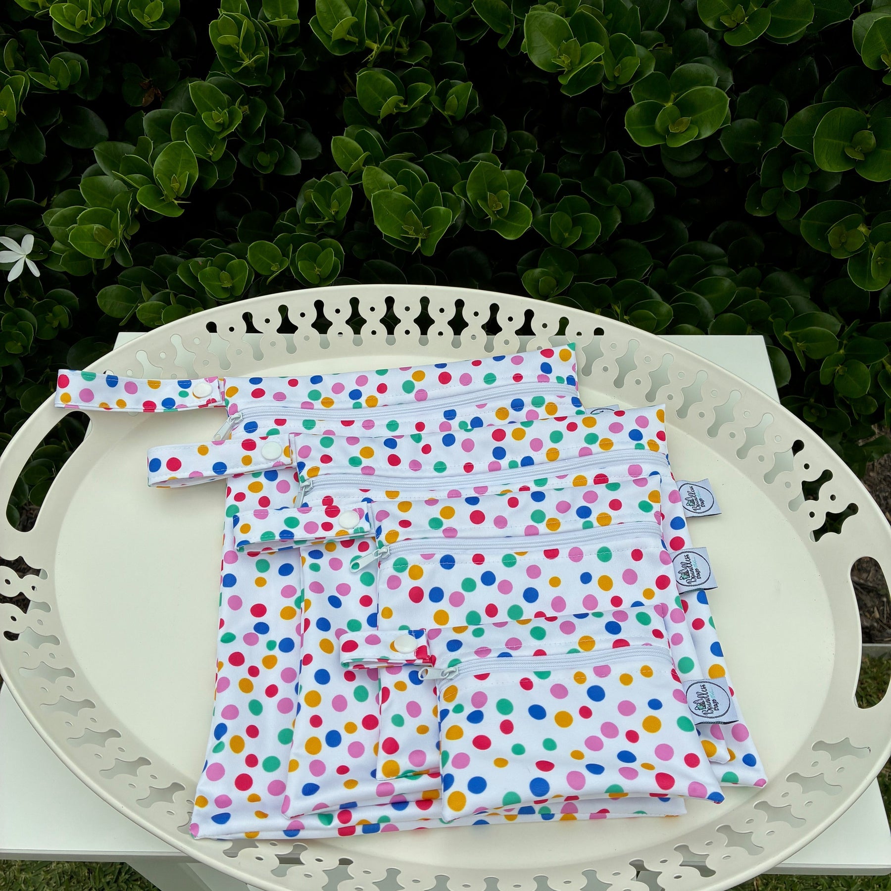 READY MADE Water-resistant wet bags - Holiday Sprinkles (Little Black Kat Creative)  | Ready to ship | FREE Postage