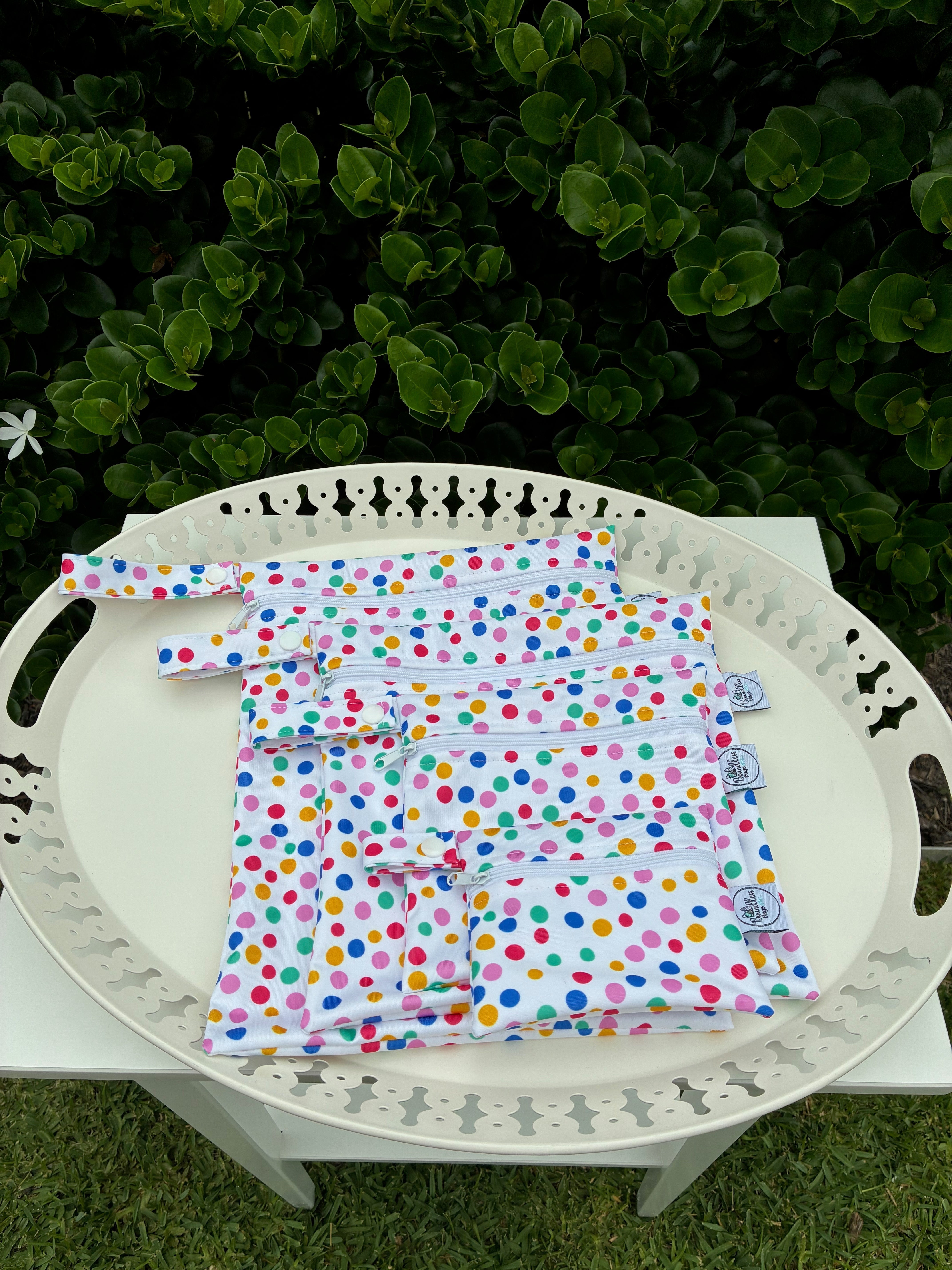 READY MADE Water-resistant wet bags - Holiday Sprinkles (Little Black Kat Creative)  | Ready to ship | FREE Postage