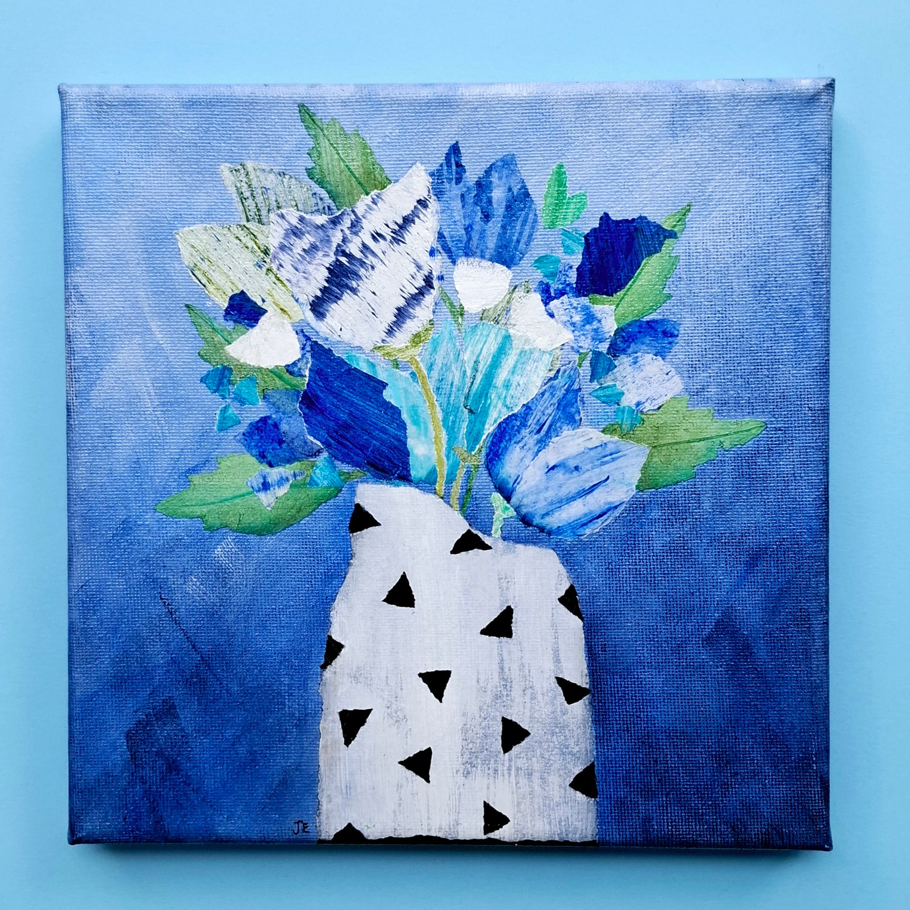 ORIGINAL ARTWORK - Splash of Blue - 20cm x 20cm