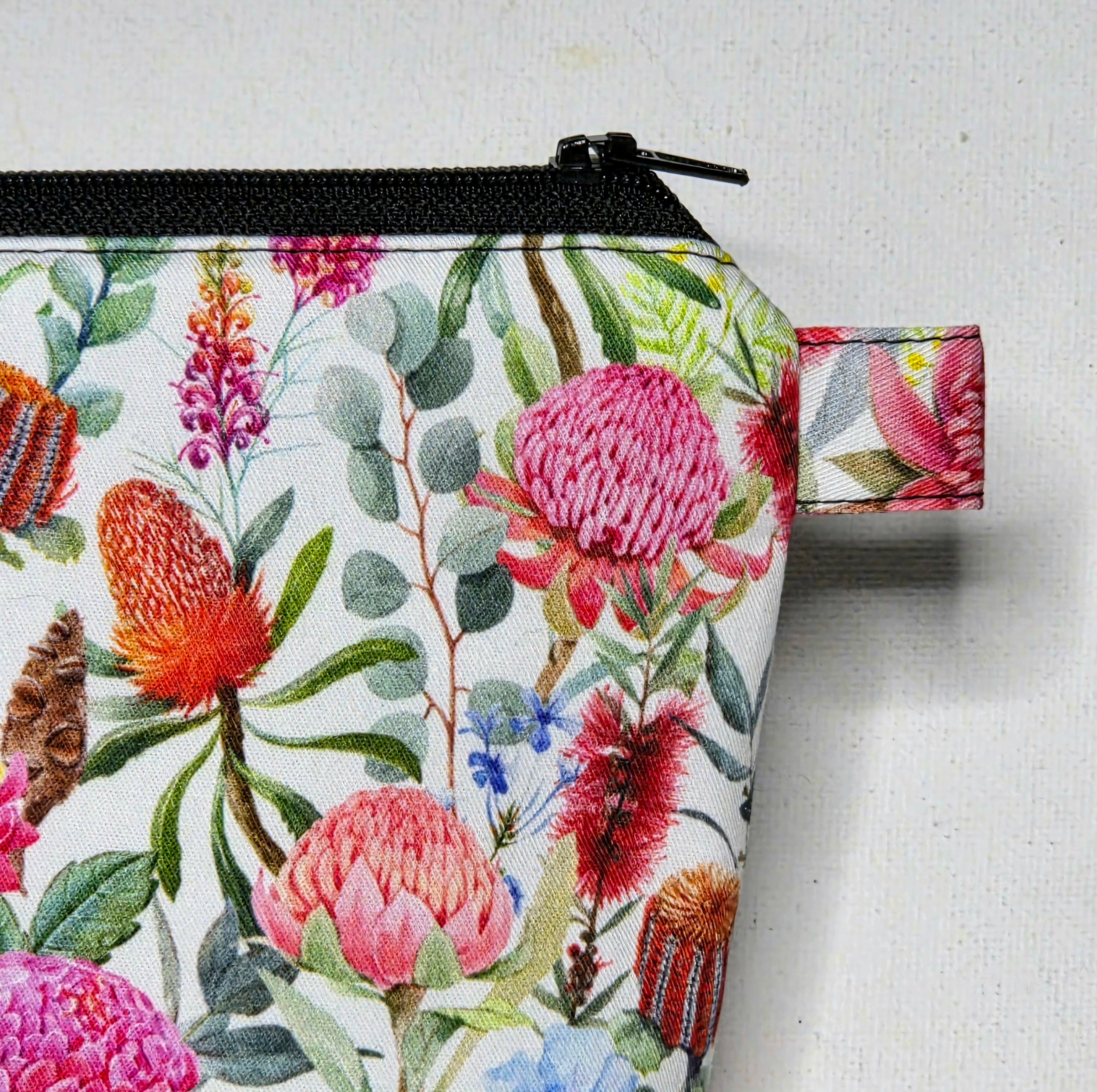 Zippered Pouch in Wildflower Fabric, size Large