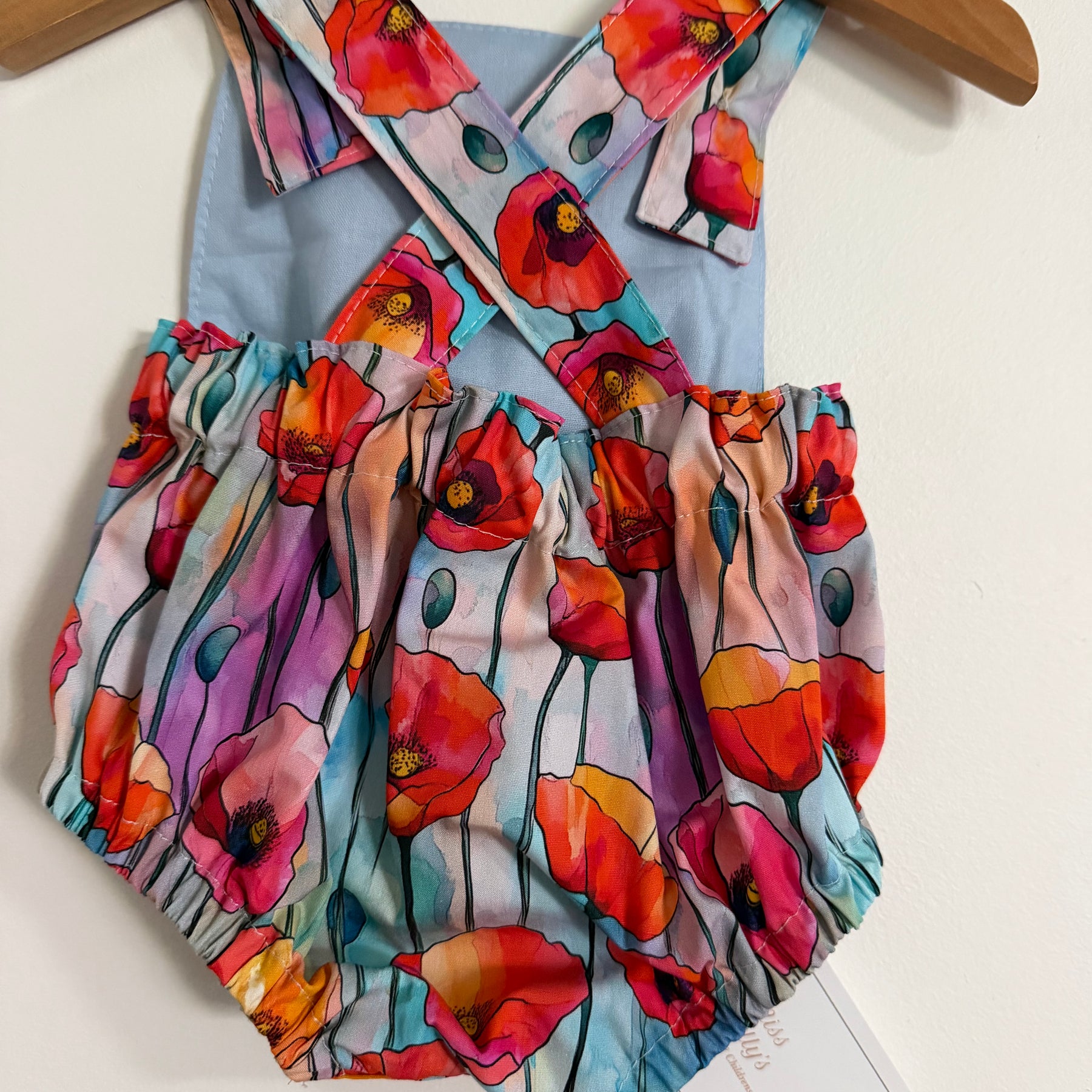 Baby Romper with Watercolor Poppies