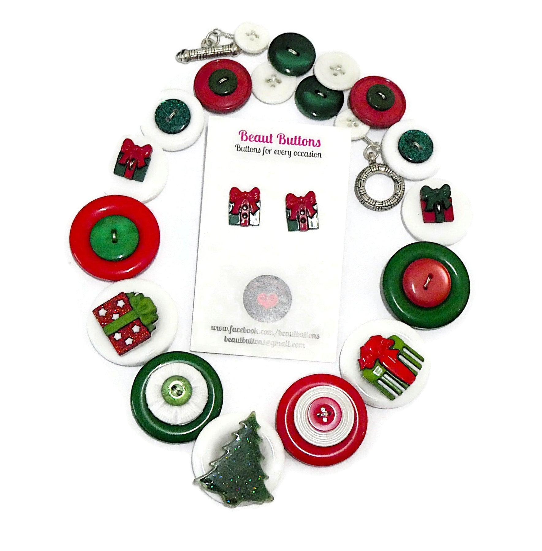 Christmas Tree Necklace with Gift earrings