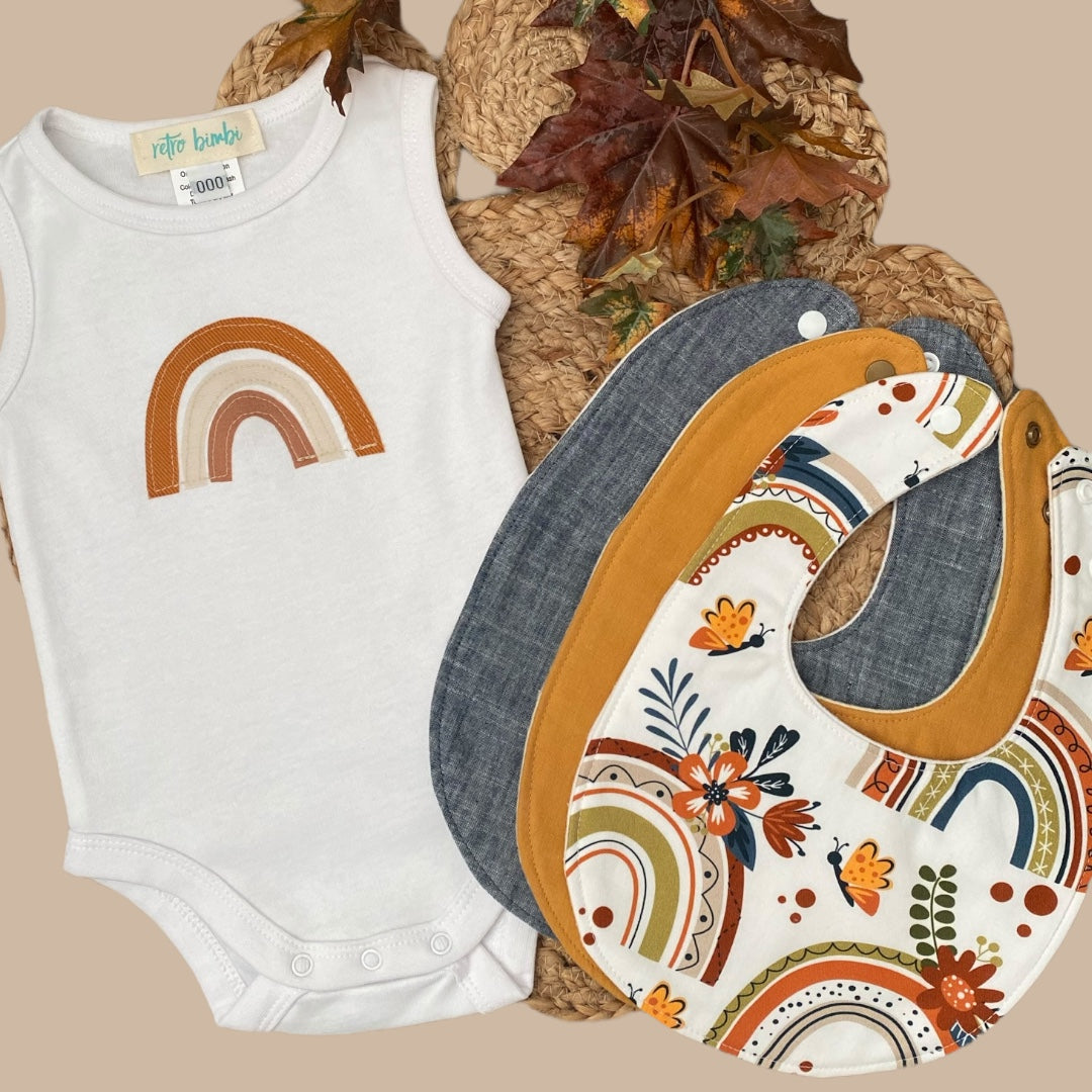 Onesie - White Neutral Rainbow