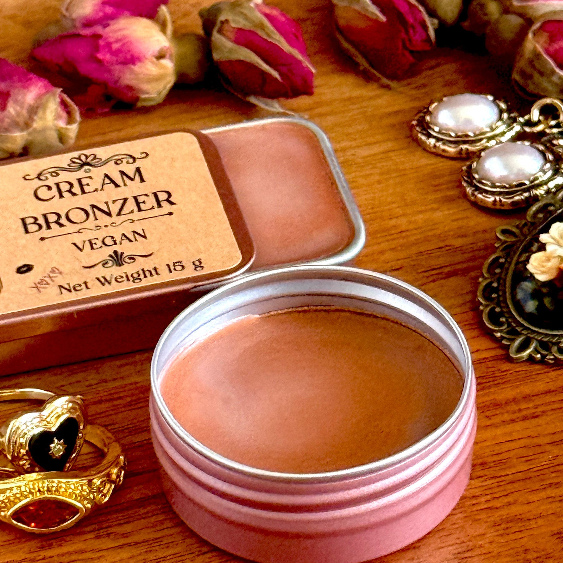 Highlighting Shimmer Cream Face & Body Bronzer - Artisan Handmade Vegan Makeup - Eco Friendly