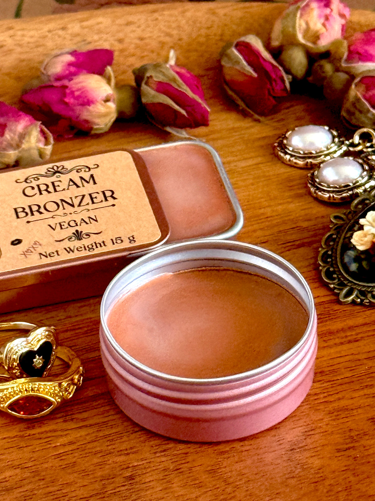 Highlighting Shimmer Cream Face & Body Bronzer - Artisan Handmade Vegan Makeup - Eco Friendly