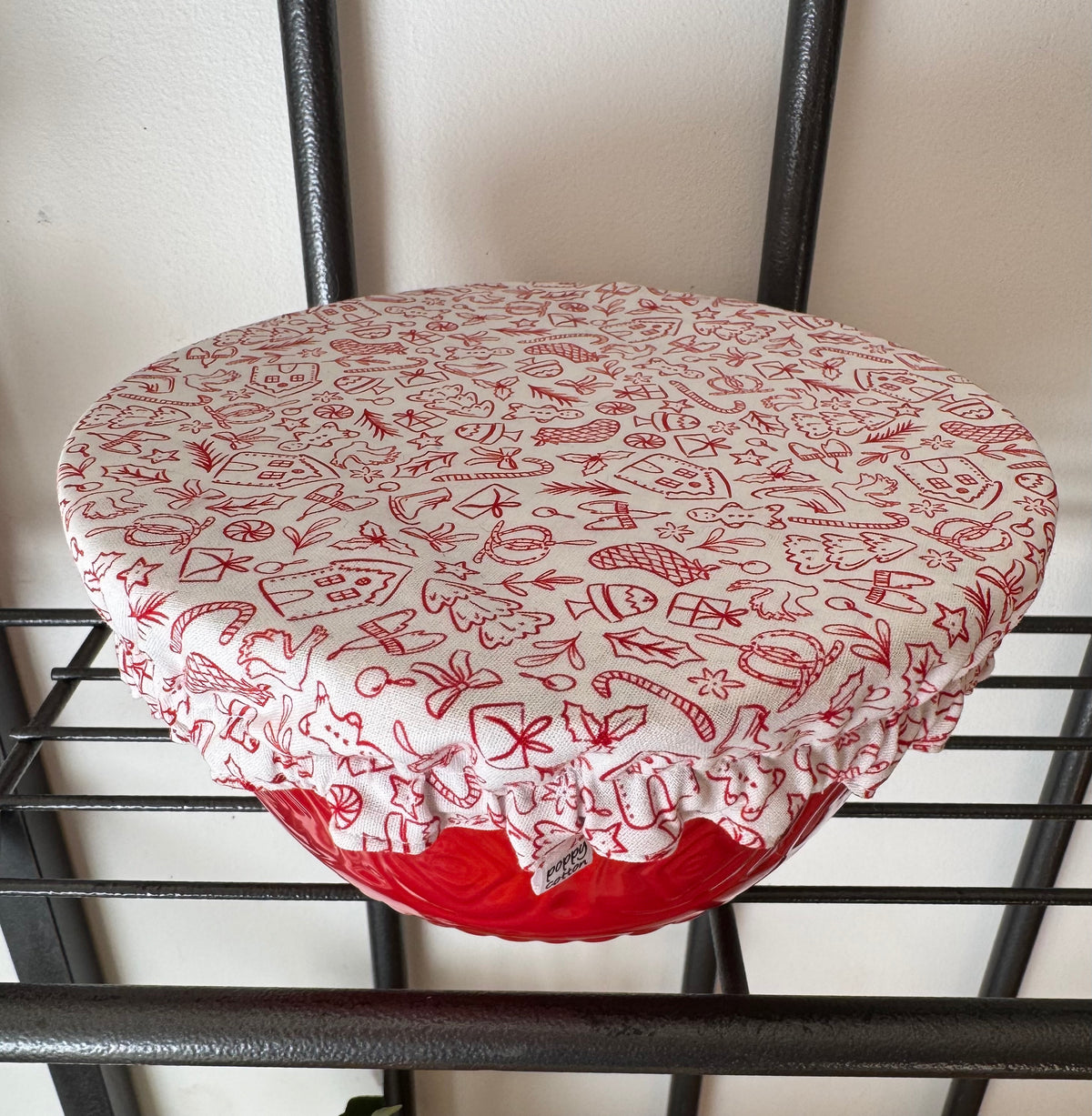 Christmas & Cherries Reversible Bowl Cover