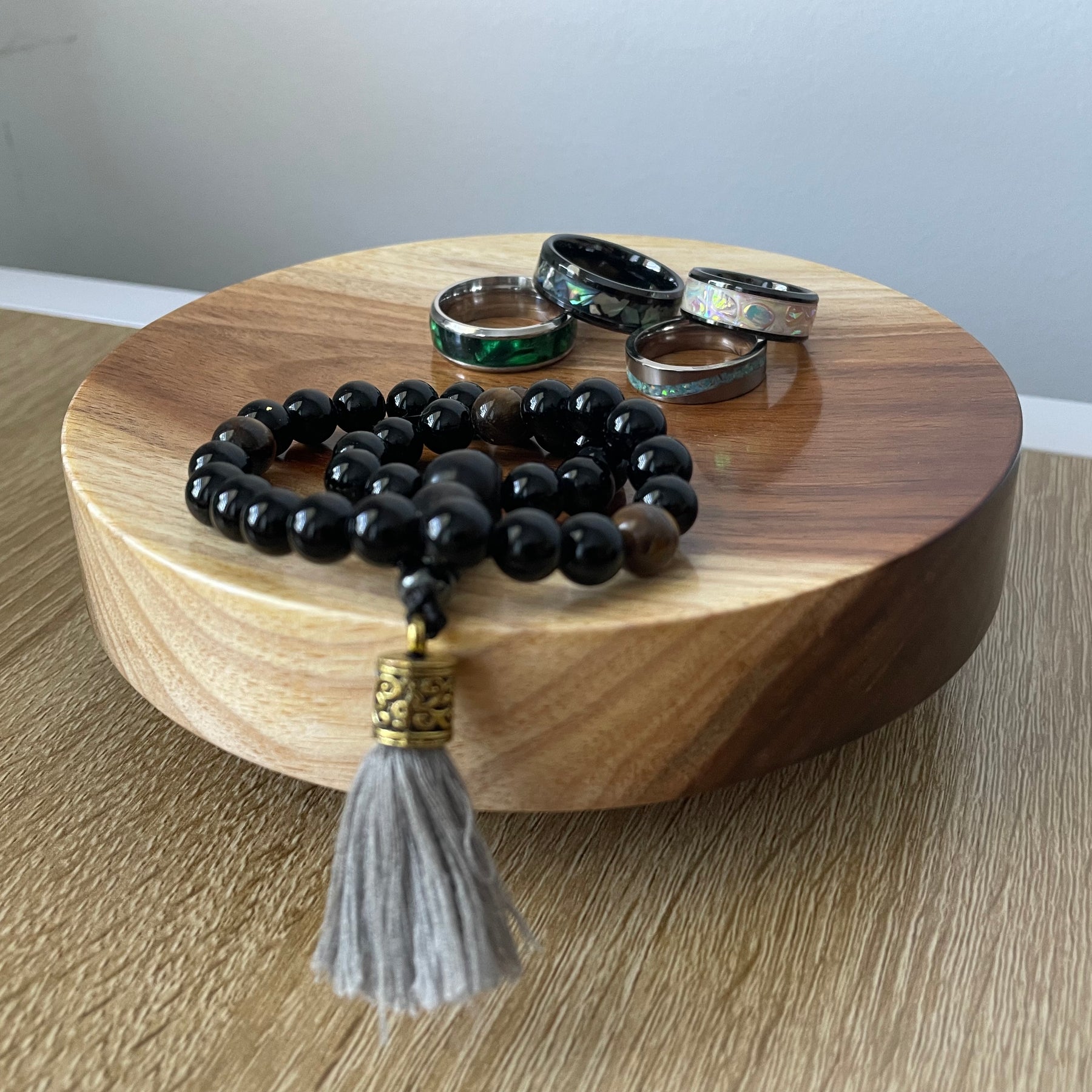 Handmade Woodturned Trinket, Jewellery, tray | Blackwood Tray