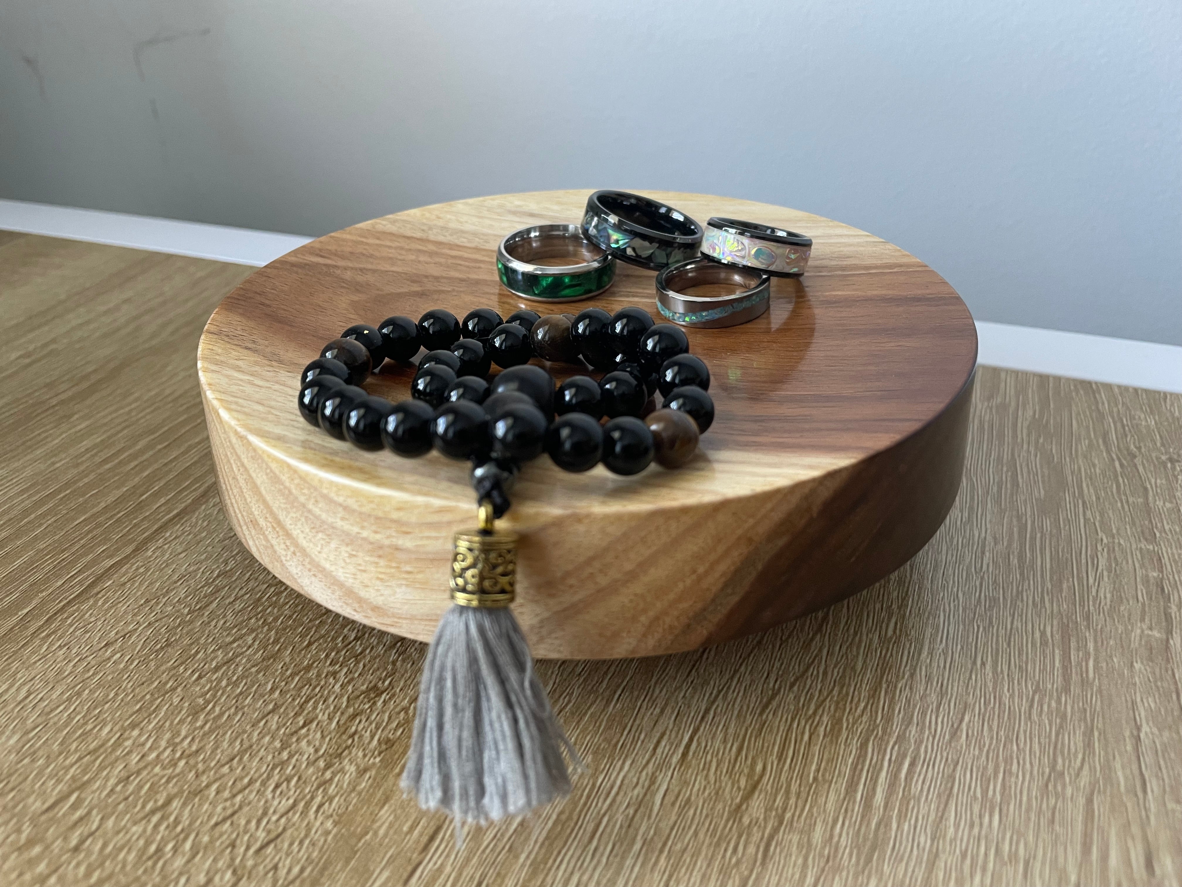 Handmade Woodturned Trinket, Jewellery, tray | Blackwood Tray