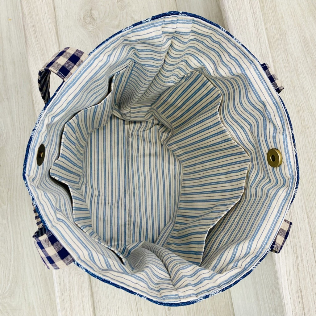 Denim Daisy Patch Tote