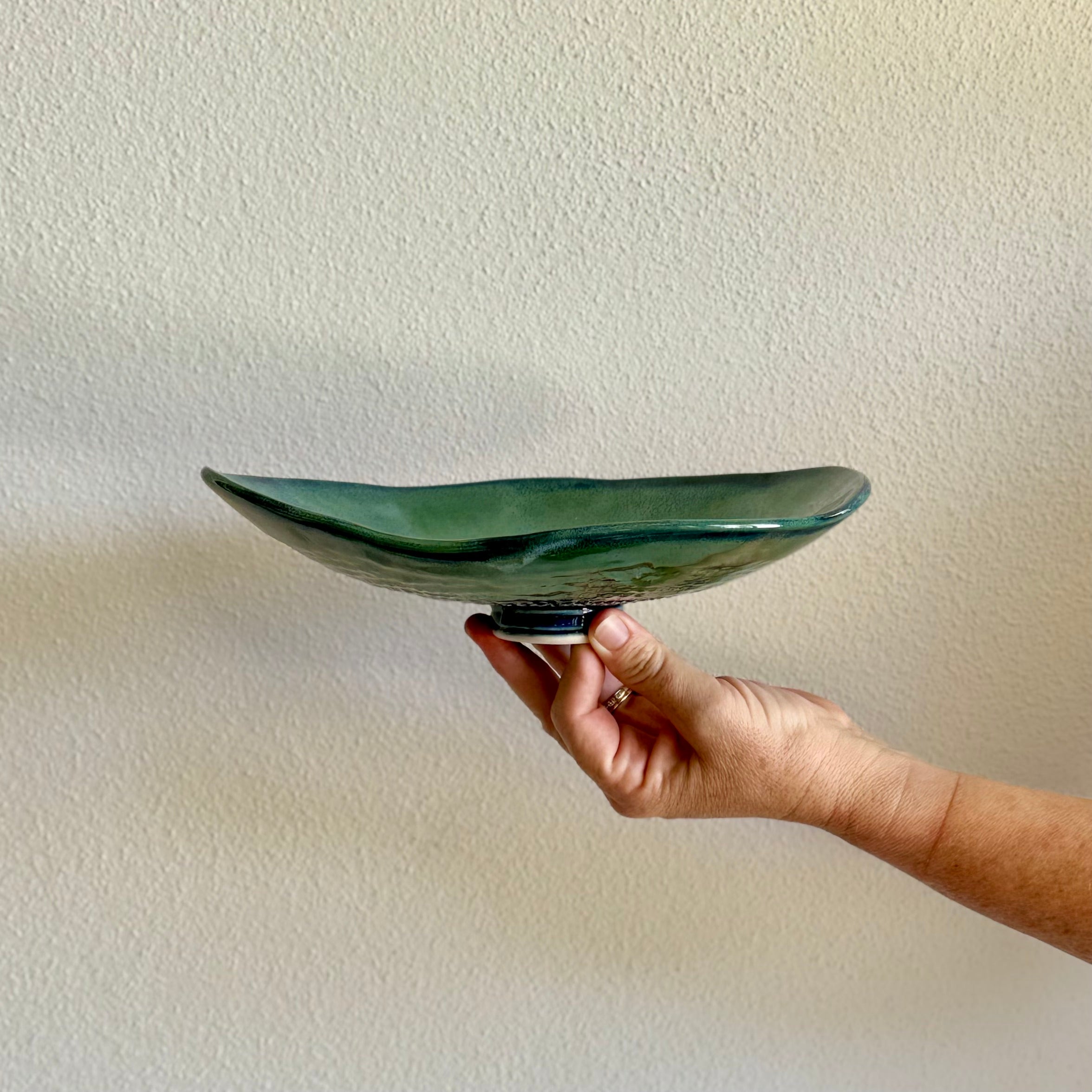 Tidal Drift Bowls | Hand Carved Organic Ceramic Bowls | Shallow Oval Shaped